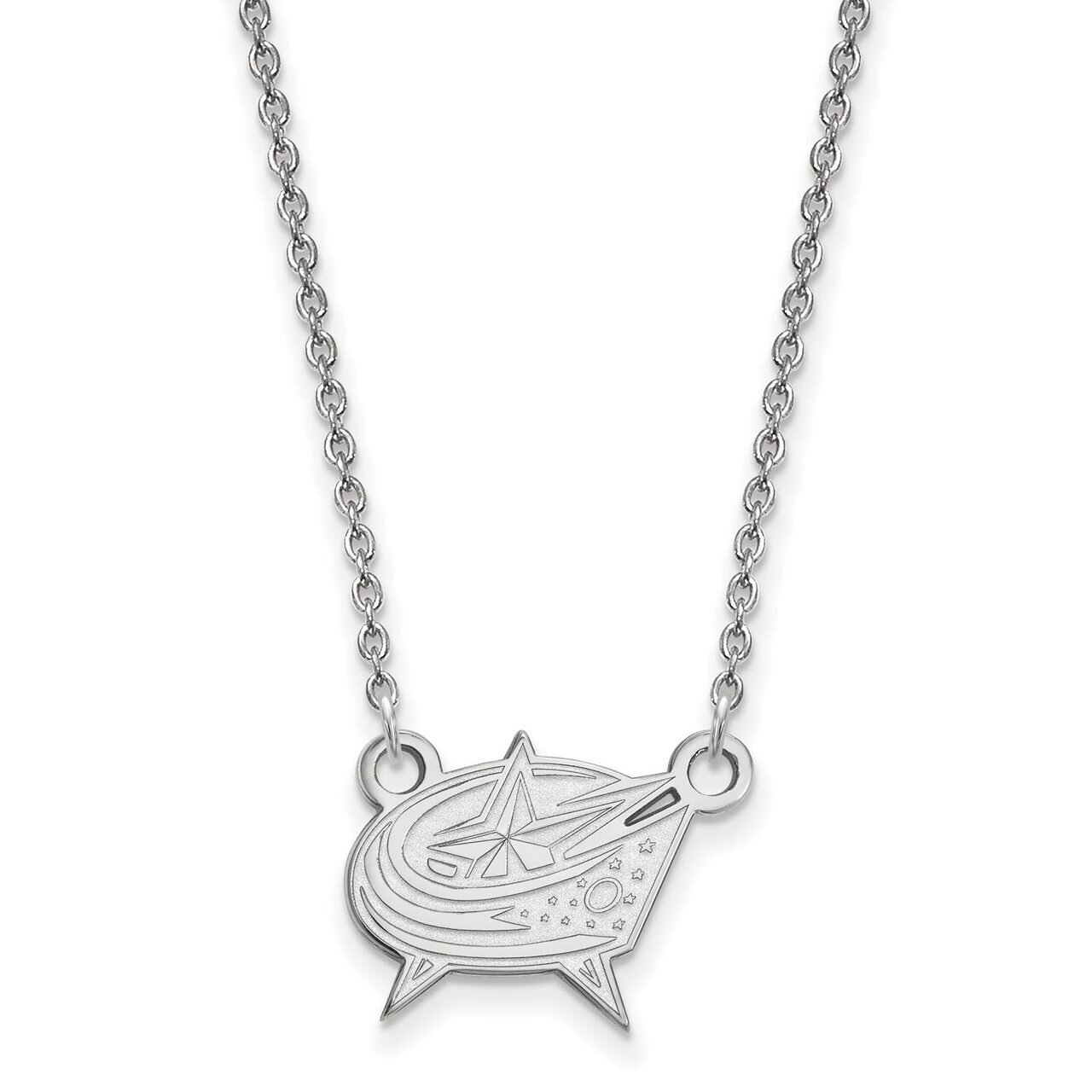 Columbus Blue Jackets Small Pendant with Chain Necklace 14k White Gold 4W007BJA-18, MPN: 4W007BJA-1…