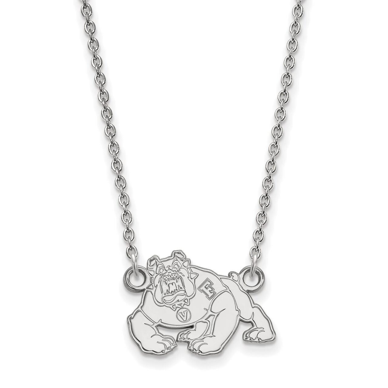 California State University Fresno Small Pendant with Chain Necklace 14k White Gold 4W007CSF-18, MP…