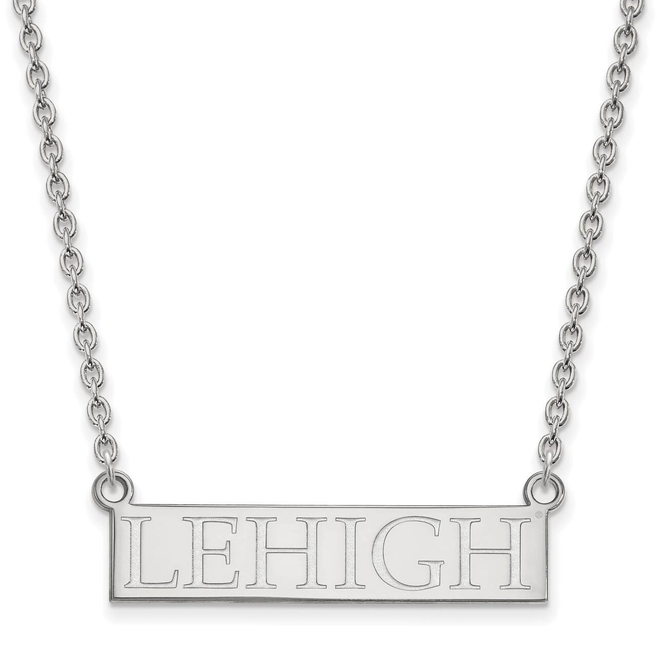 Lehigh University Large Pendant with Chain Necklace 14k White Gold 4W007LHU-18