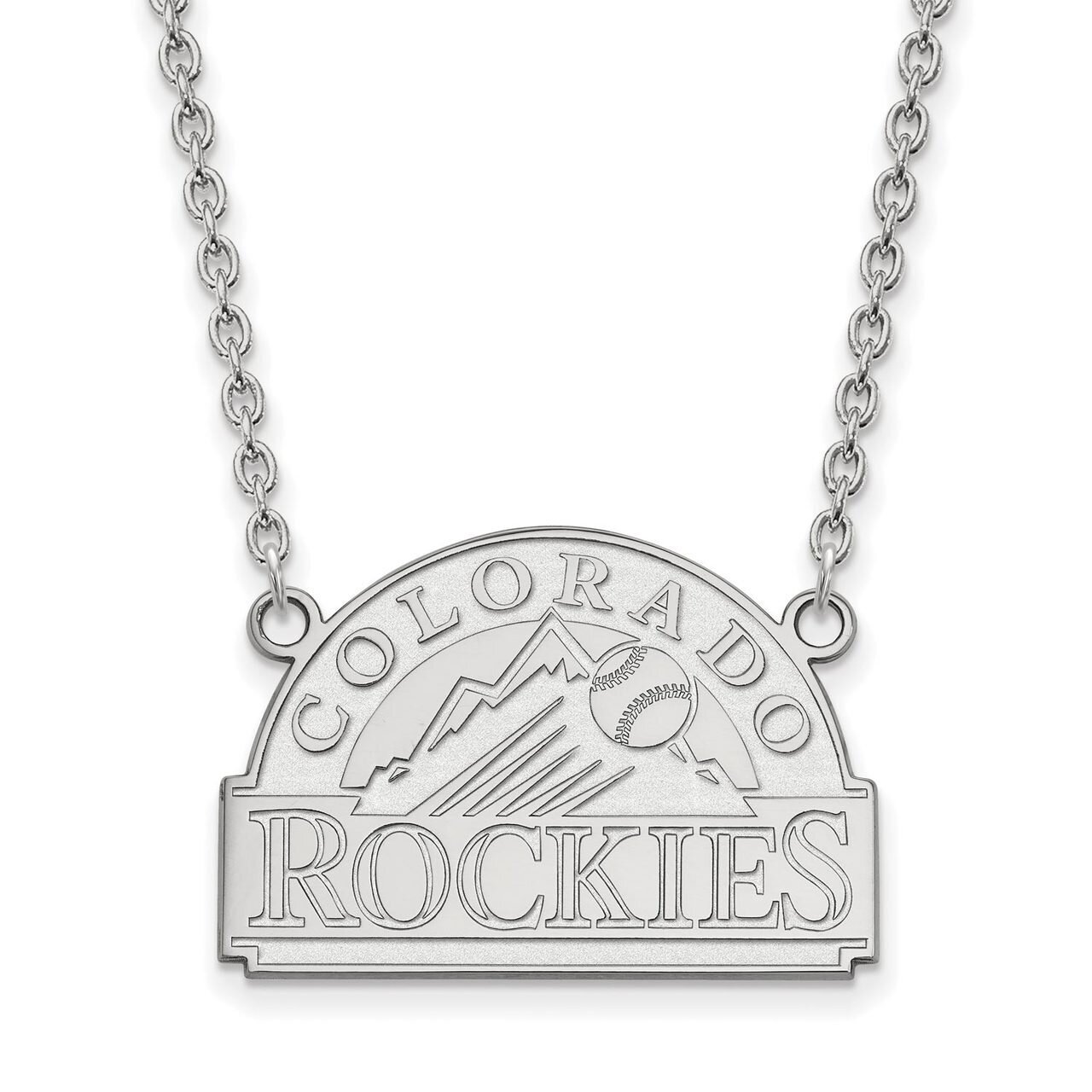 Colorado Rockies Large Pendant with Chain Necklace 14k White Gold 4W007ROK-18, MPN: 4W007ROK-18, 88…