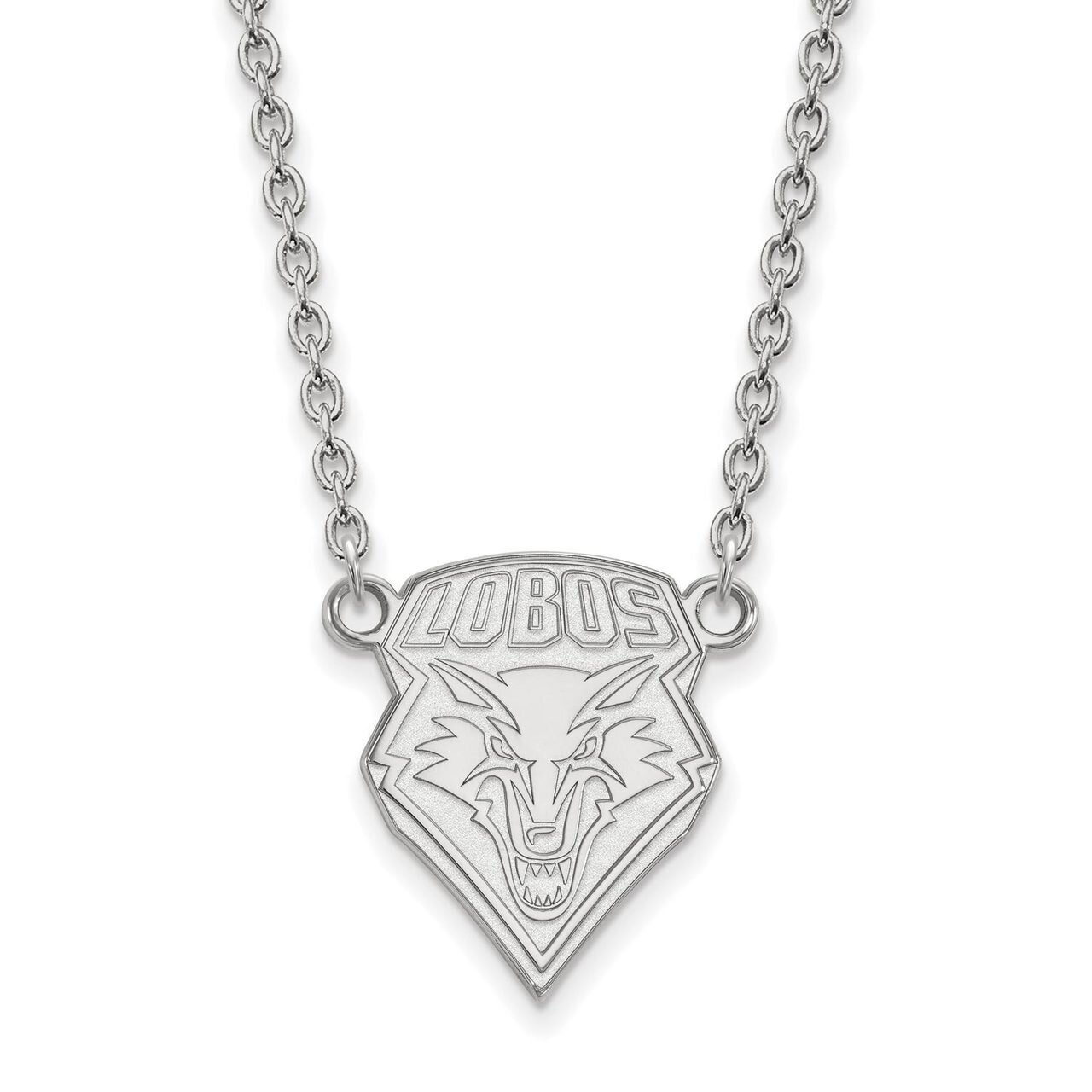 University of New Mexico Large Pendant with Chain Necklace 14k White Gold 4W007UNM-18, MPN: 4W007UN…