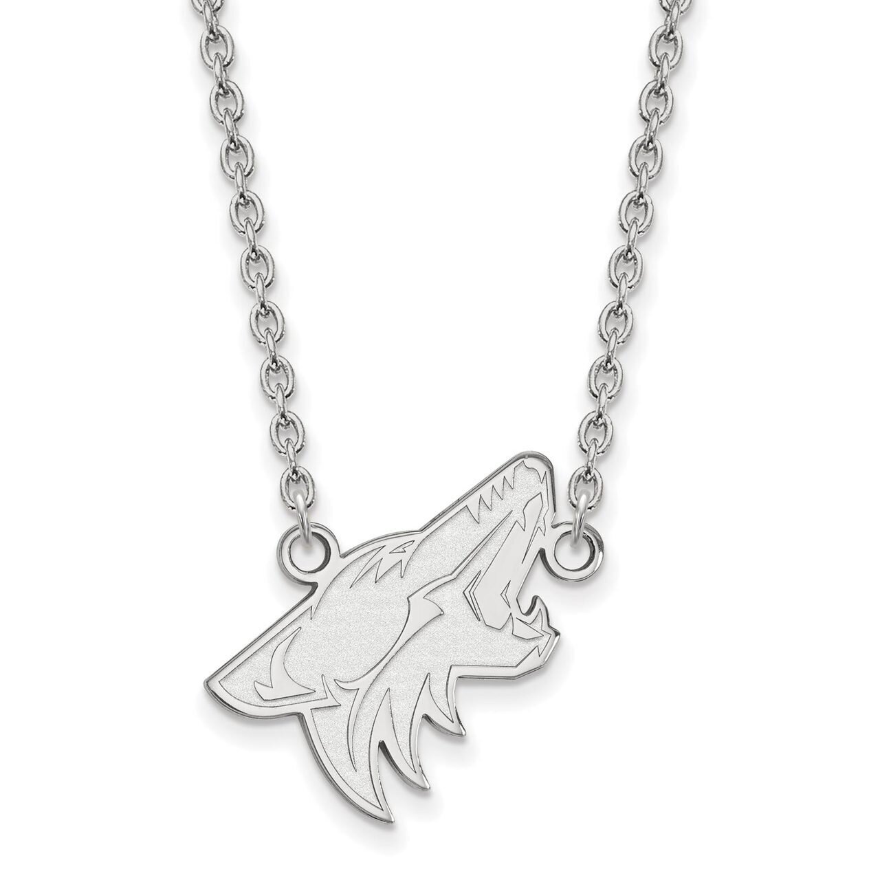 Phoenix Coyotes Large Pendant with Chain Necklace 14k White Gold 4W008COY-18