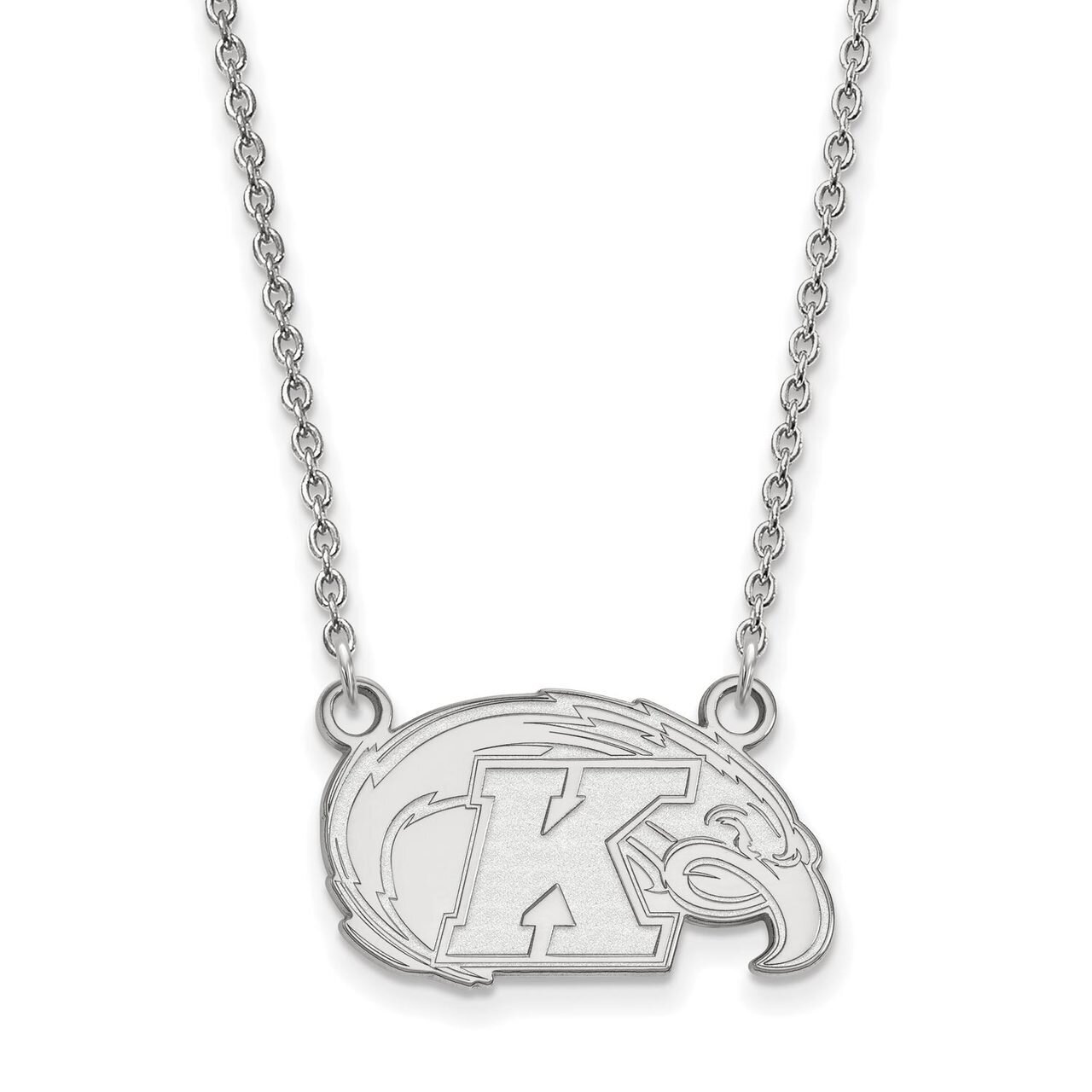 Kent State University Small Pendant with Chain Necklace 14k White Gold 4W008KEN-18