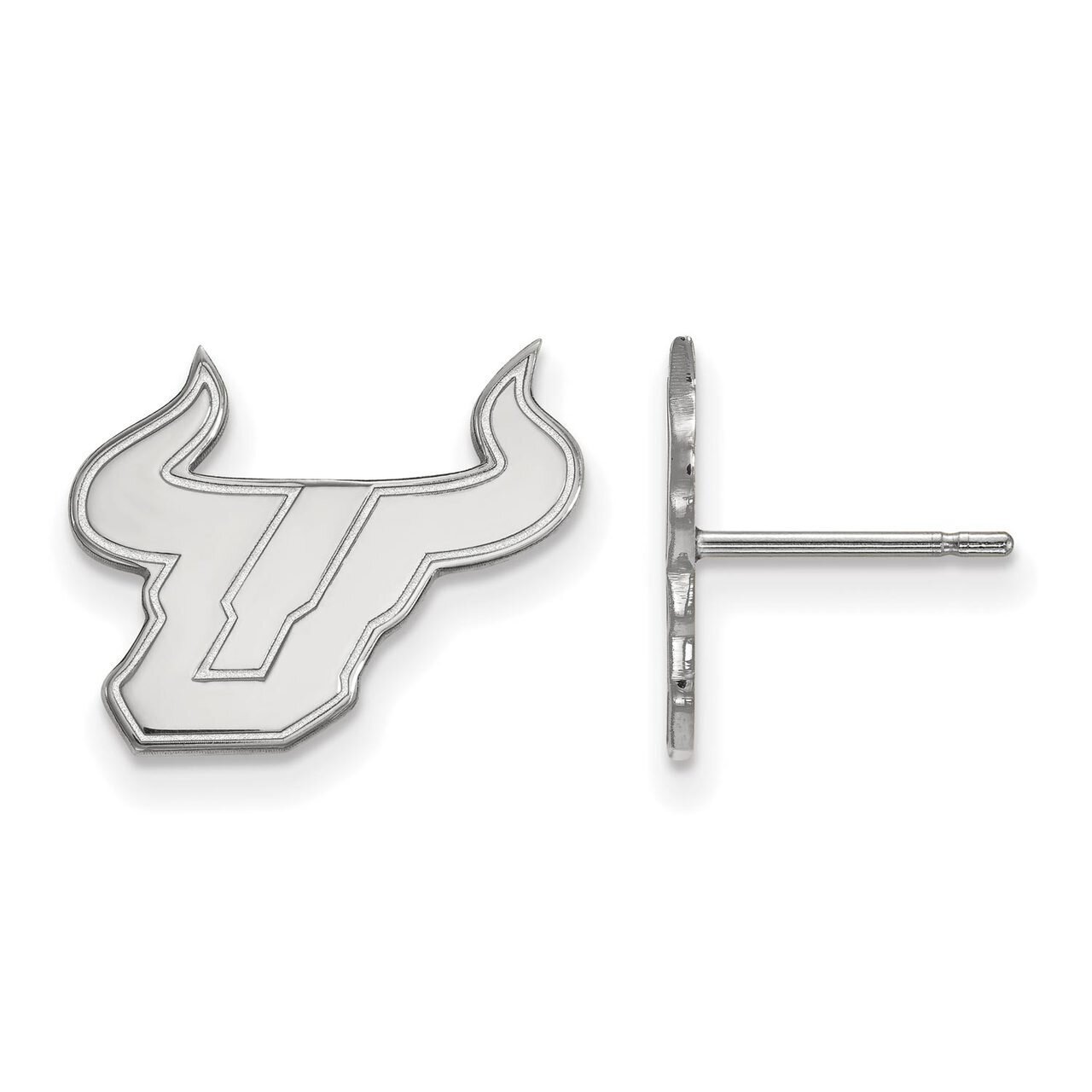 University of South Florida Small Post Earring 14k White Gold 4W008USFL