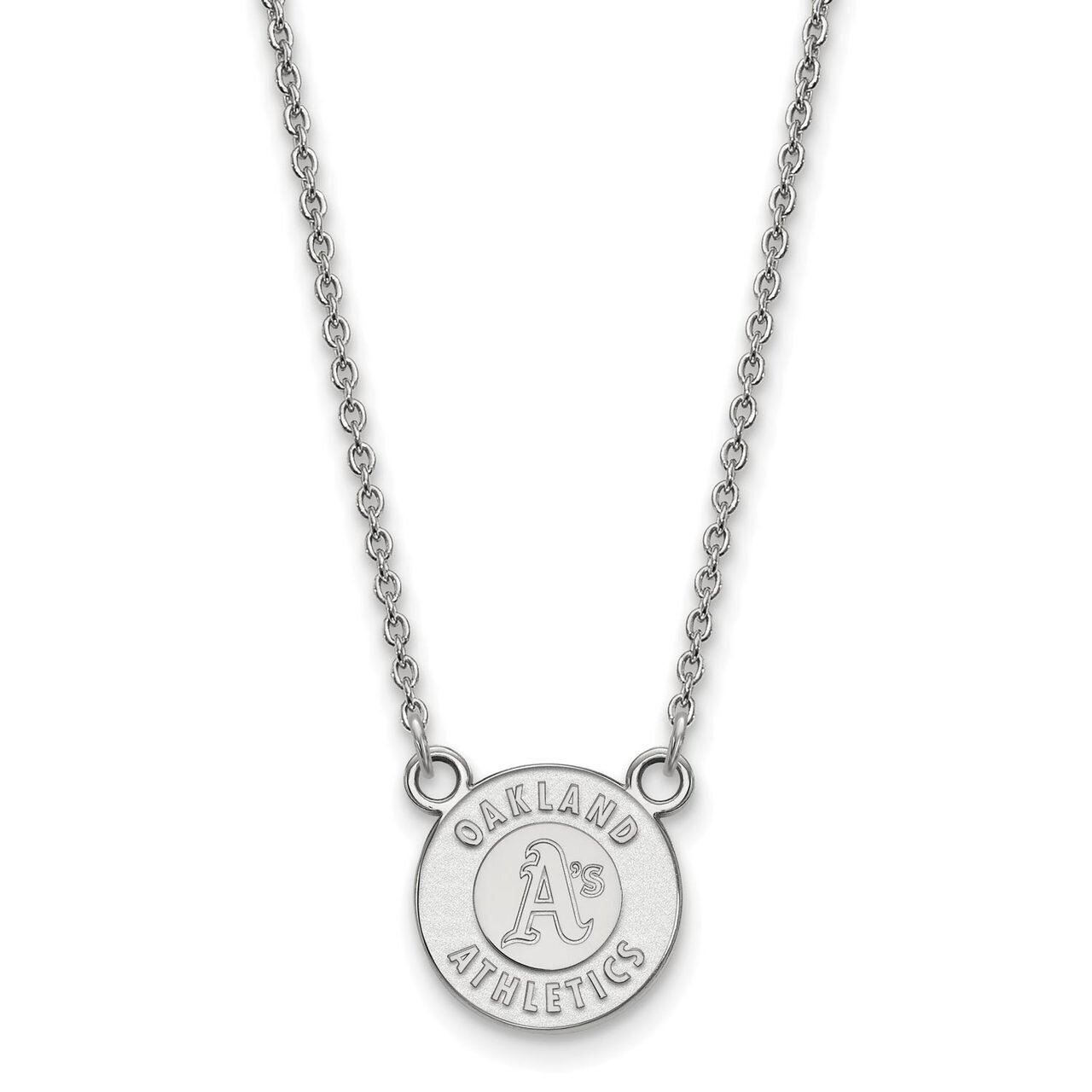Oakland Athletics Small Pendant with Chain Necklace 14k White Gold 4W009ATH-18, MPN: 4W009ATH-18, 8…