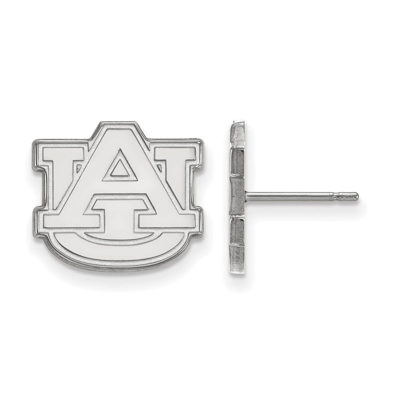 Auburn University Small Post Earring 14k White Gold 4W009AU