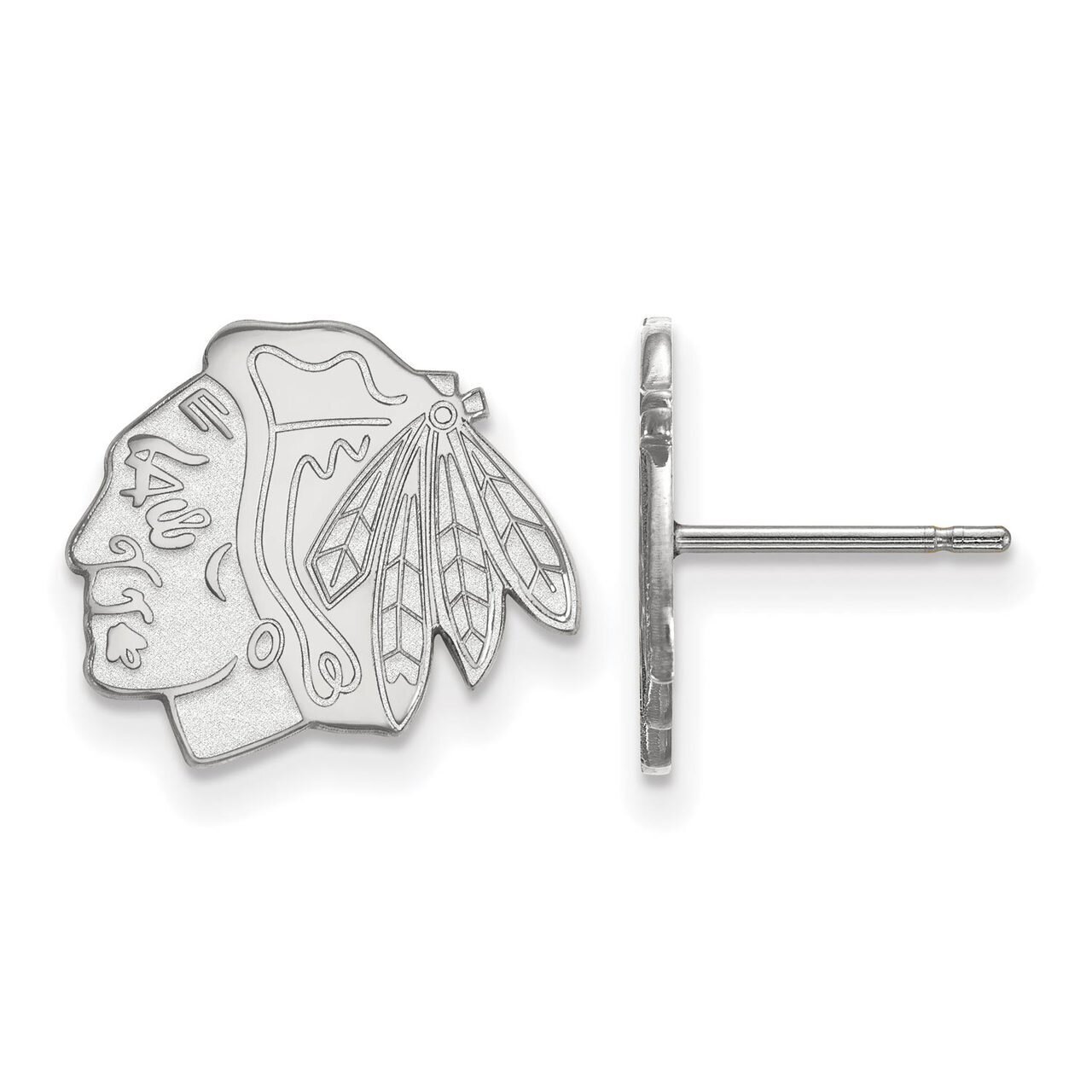 Chicago Blackhawks Small Post Earring 14k White Gold 4W009BLA, MPN: 4W009BLA, 886774836324