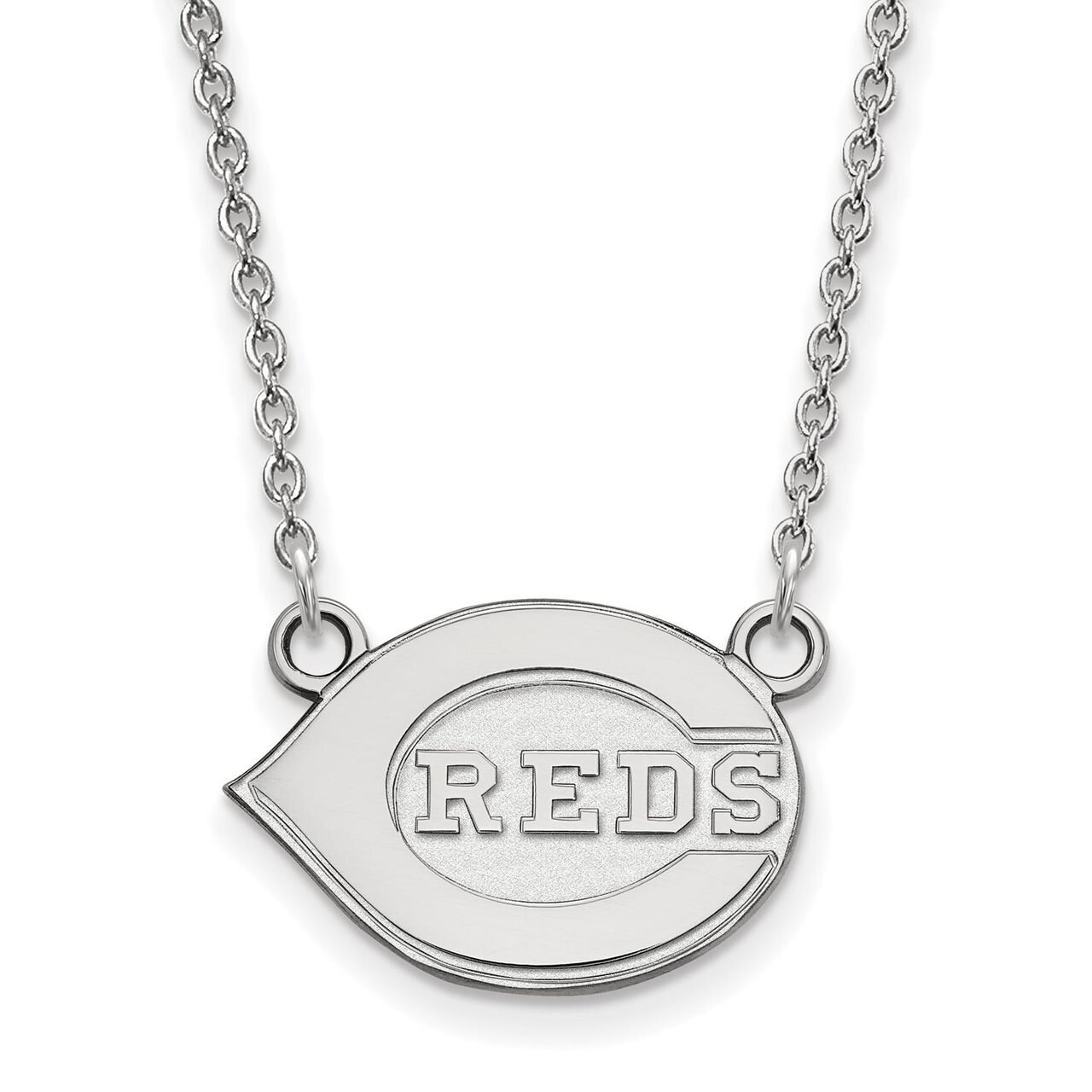 Cincinnati Reds Small Pendant with Chain Necklace 14k White Gold 4W009RDS-18, MPN: 4W009RDS-18, 886…