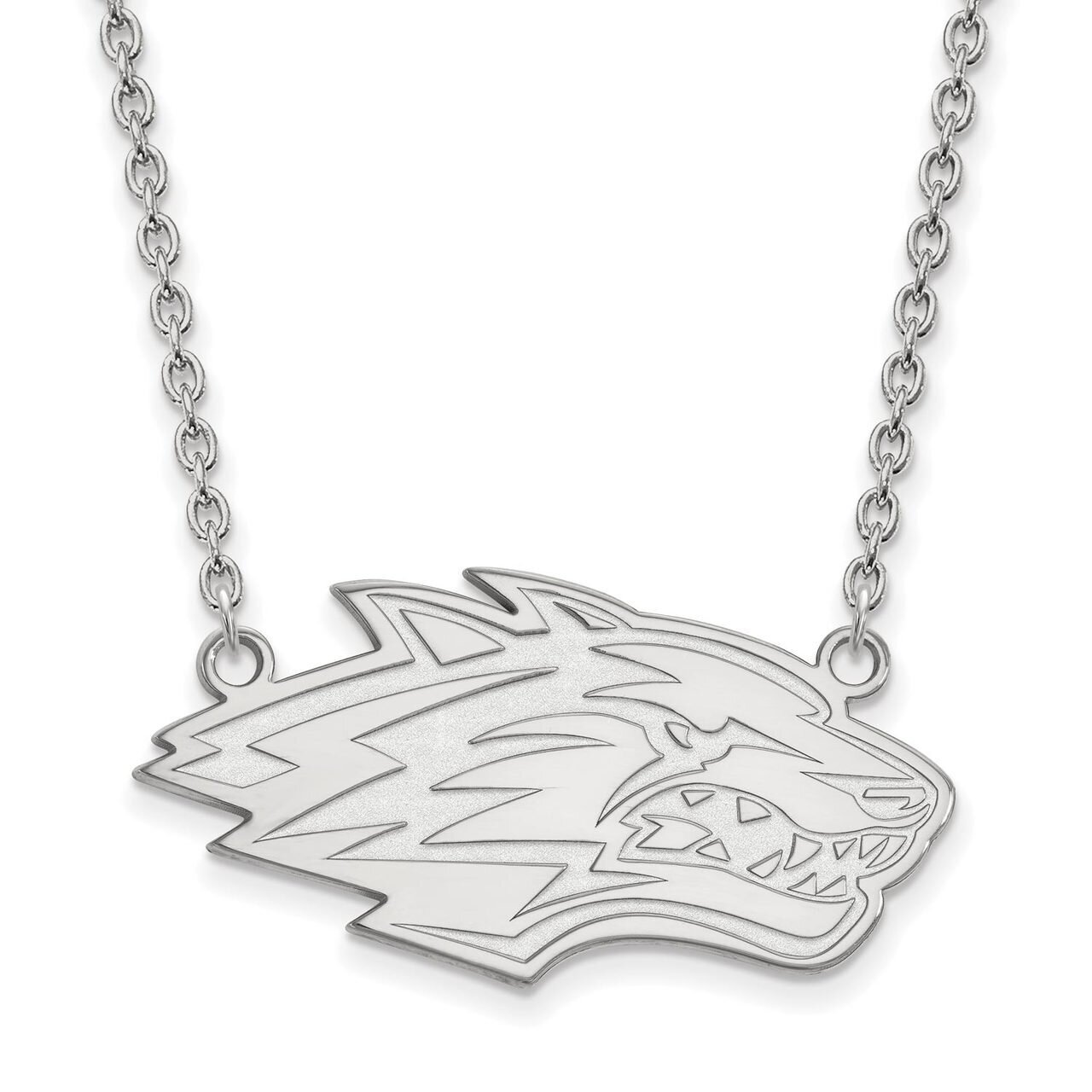 University of New Mexico Large Pendant with Chain Necklace 14k White Gold 4W009UNM-18