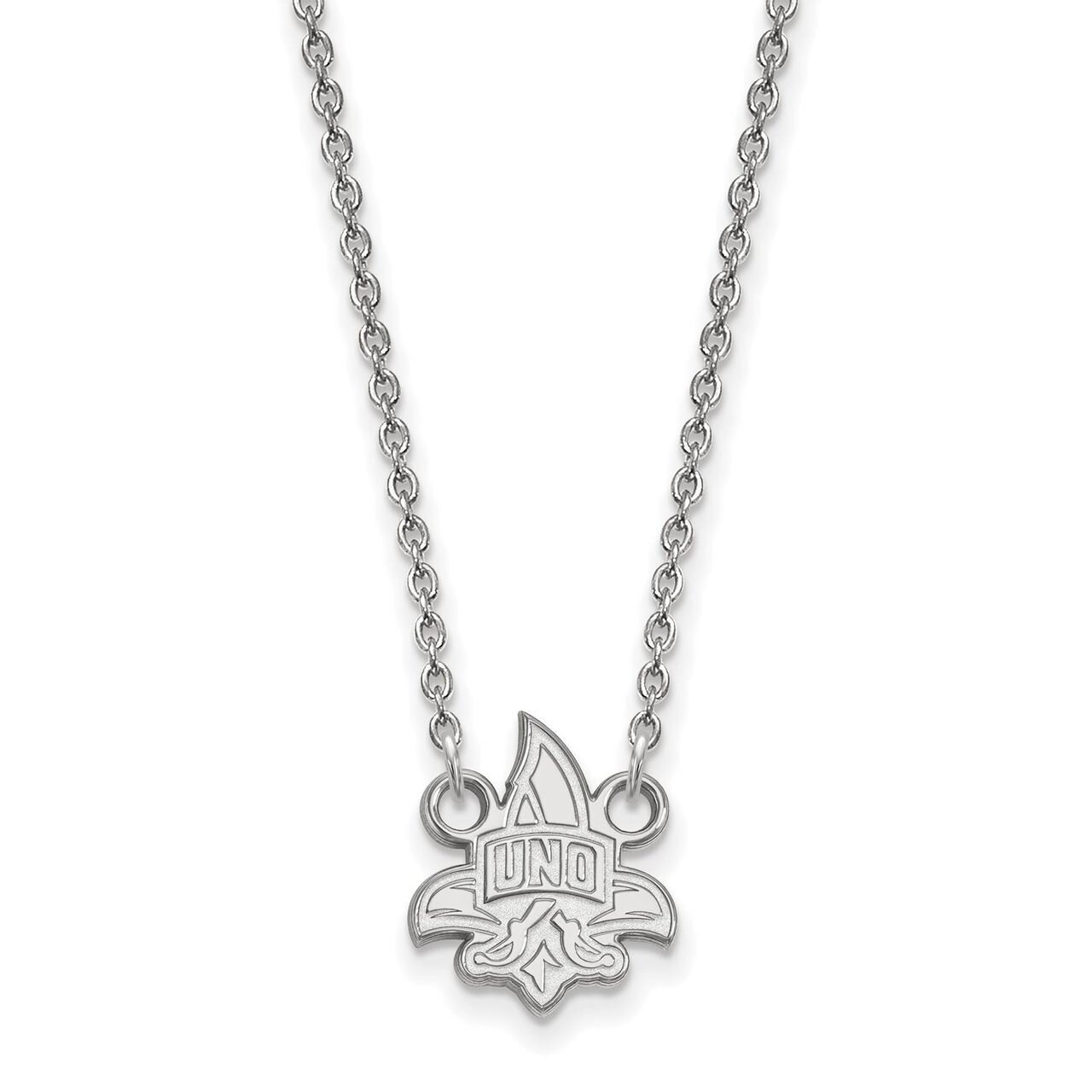 University of New Orleans Small Pendant with Chain Necklace 14k White Gold 4W009UNO-18, MPN: 4W009U…
