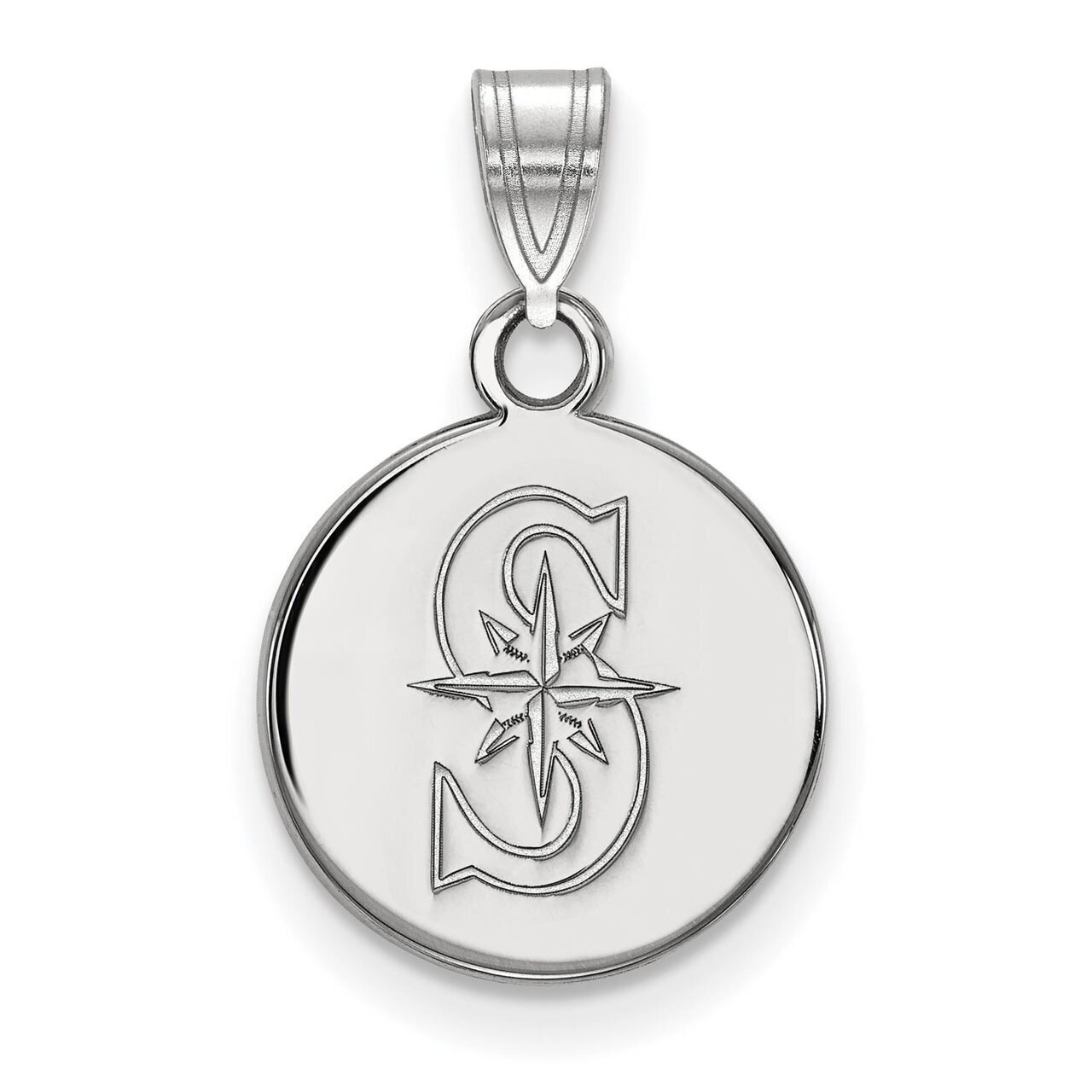 Seattle Mariners Small Disc Pendant 14k White Gold 4W010MRN, MPN: 4W010MRN, 886774837895