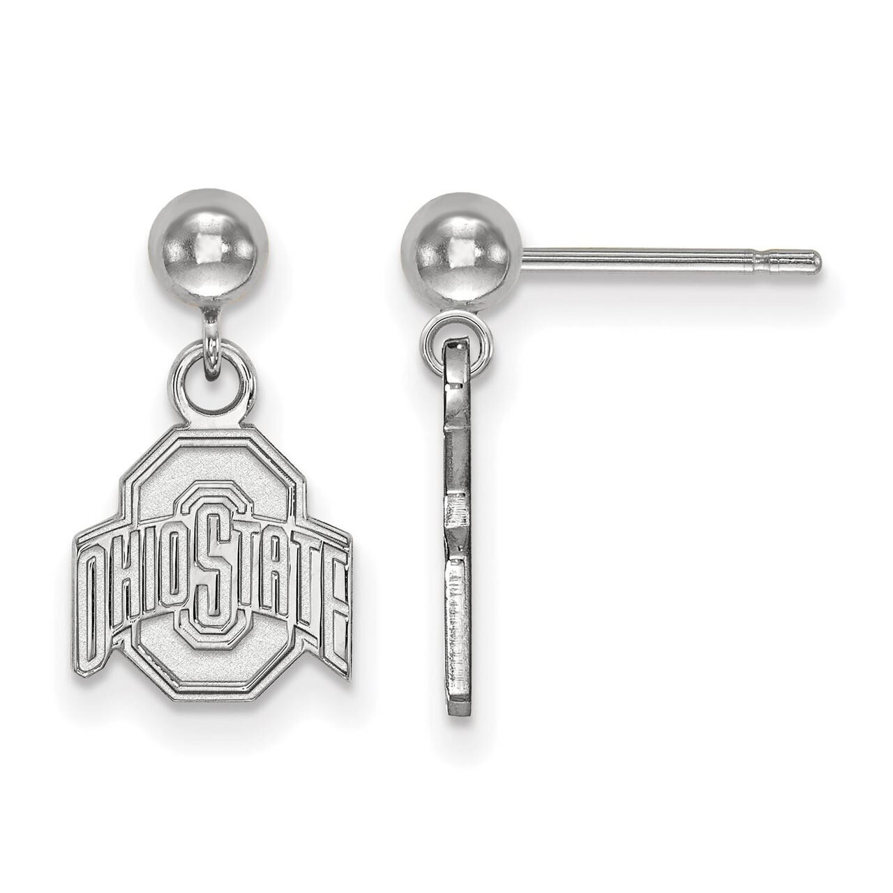 Ohio State University Earring Dangle Ball 14k White Gold 4W010OSU, MPN: 4W010OSU, 886774837956