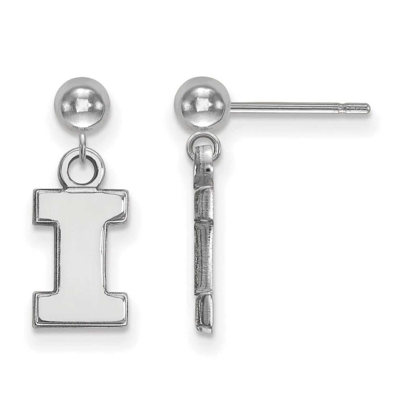 University of Illinois Earring Dangle Ball 14k White Gold 4W010UIL, MPN: 4W010UIL, 886774838182
