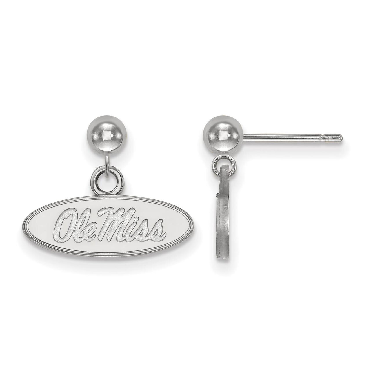 University of Mississippi Earring Dangle Ball 14k White Gold 4W010UMS, MPN: 4W010UMS, 886774838243