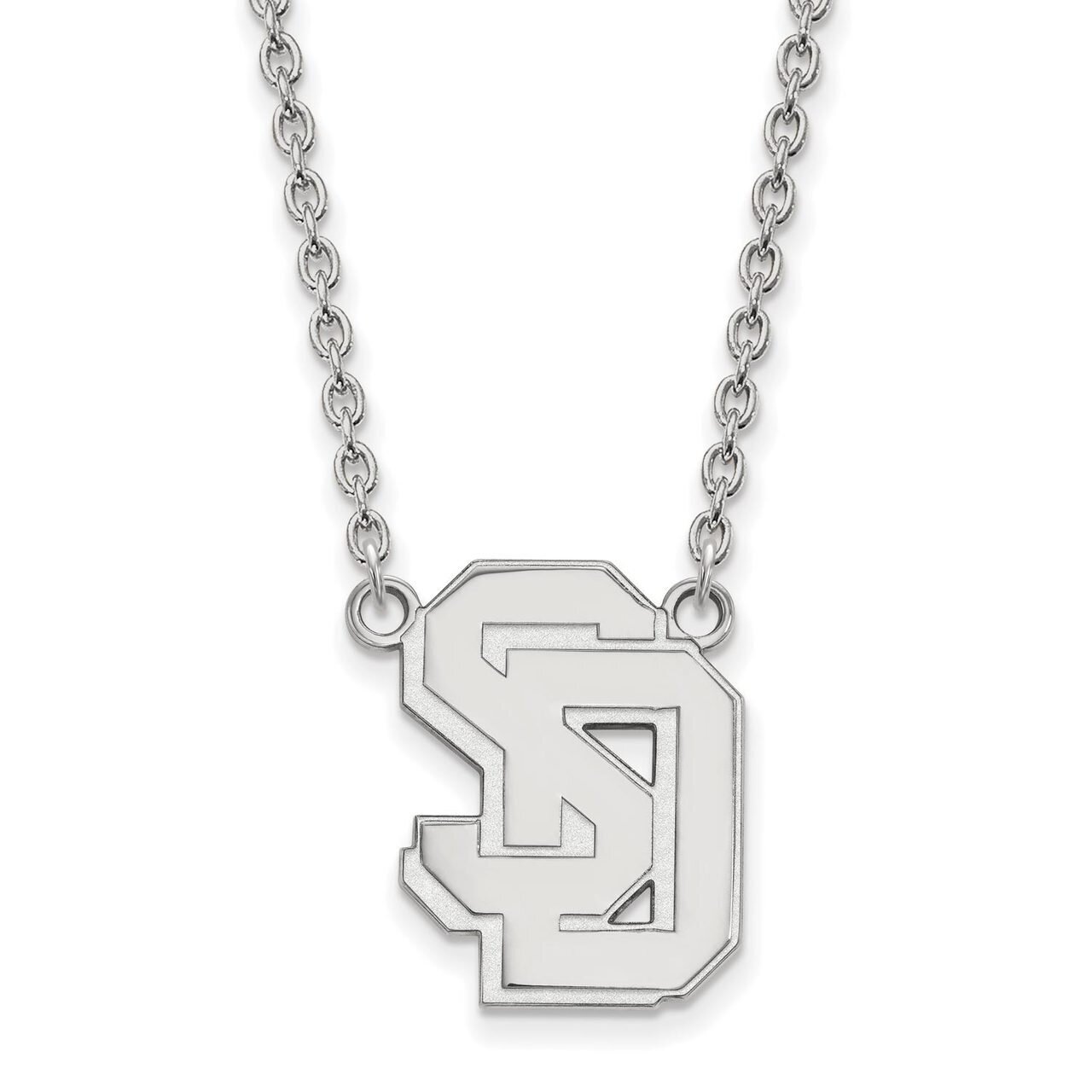 University of South Dakota Large Pendant with Chain Necklace 14k White Gold 4W010USD-18, MPN: 4W010…