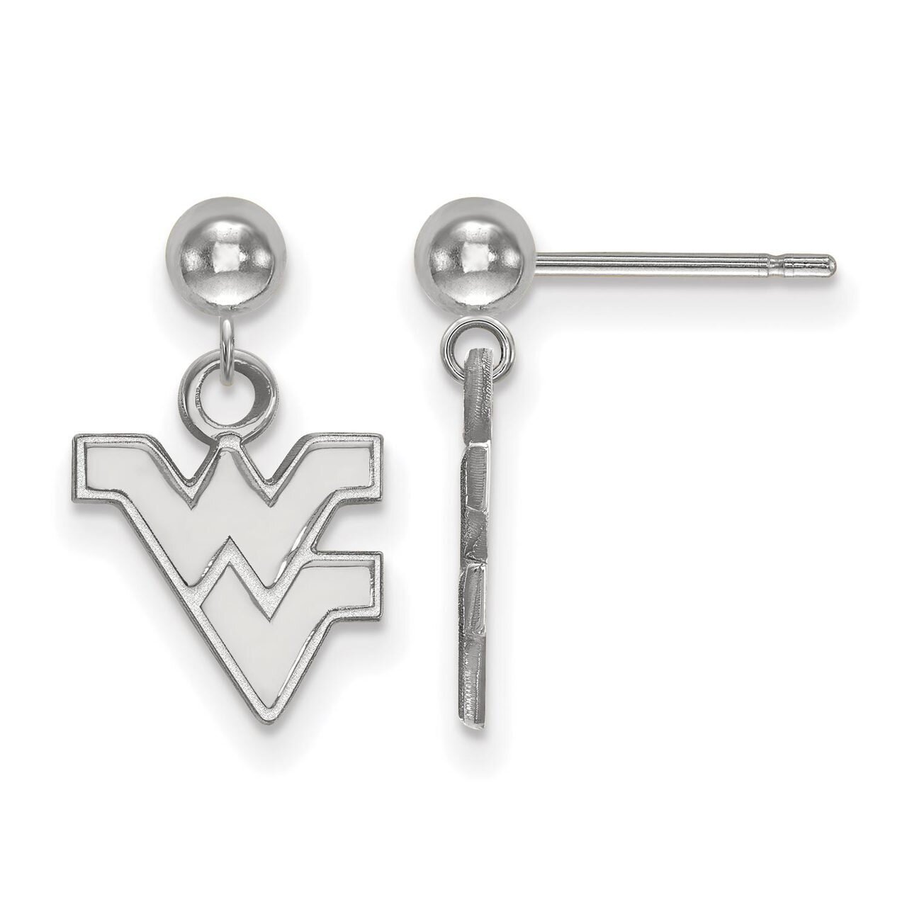 West Virginia University Earring Dangle Ball 14k White Gold 4W010WVU, MPN: 4W010WVU, 886774838410