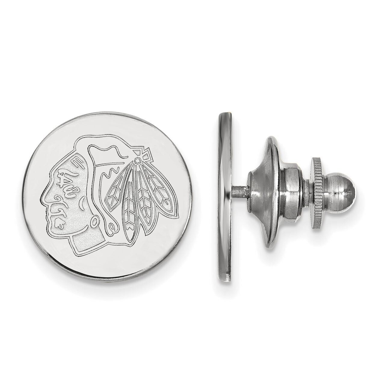 Chicago Blackhawks Lapel Pin 14k White Gold 4W011BLA, MPN: 4W011BLA, 886774737195