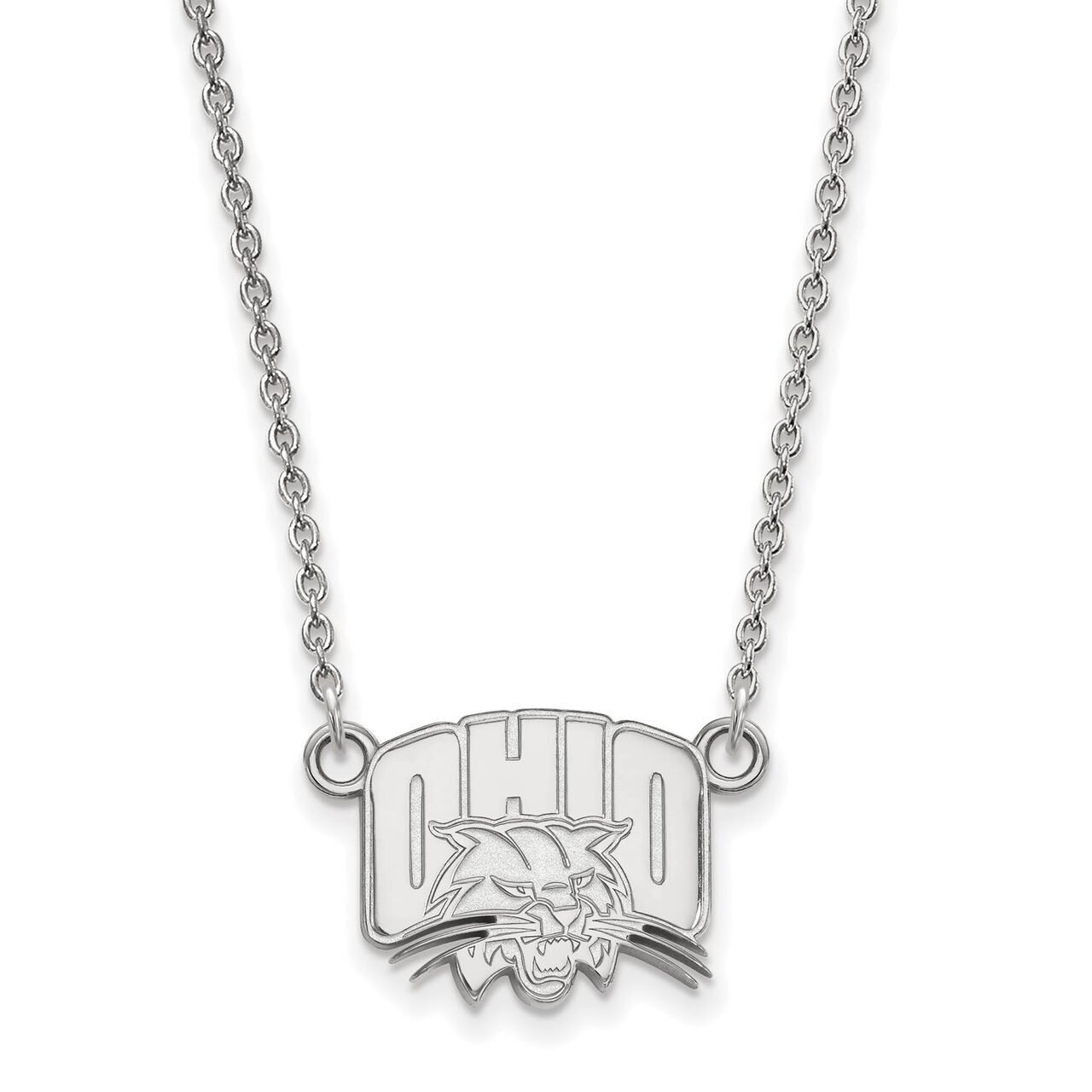 Ohio University Small Pendant with Chain Necklace 14k White Gold 4W011OU-18, MPN: 4W011OU-18, 88677…