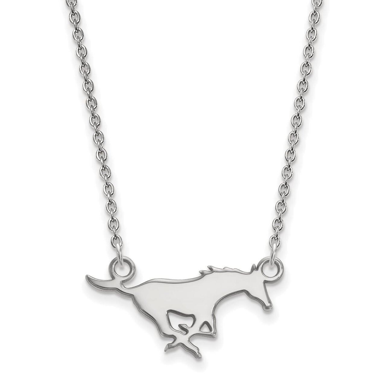 Southern Methodist University Small Pendant with Chain Necklace 14k White Gold 4W011SMU-18, MPN: 4W…