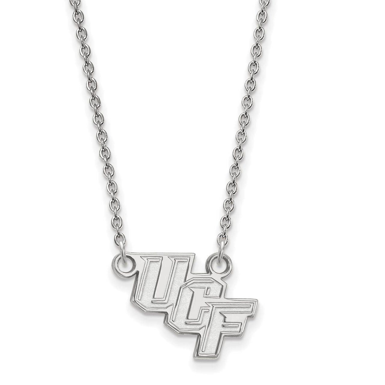 University of Central Florida Small Pendant with Chain Necklace 14k White Gold 4W011UCF-18, MPN: 4W…