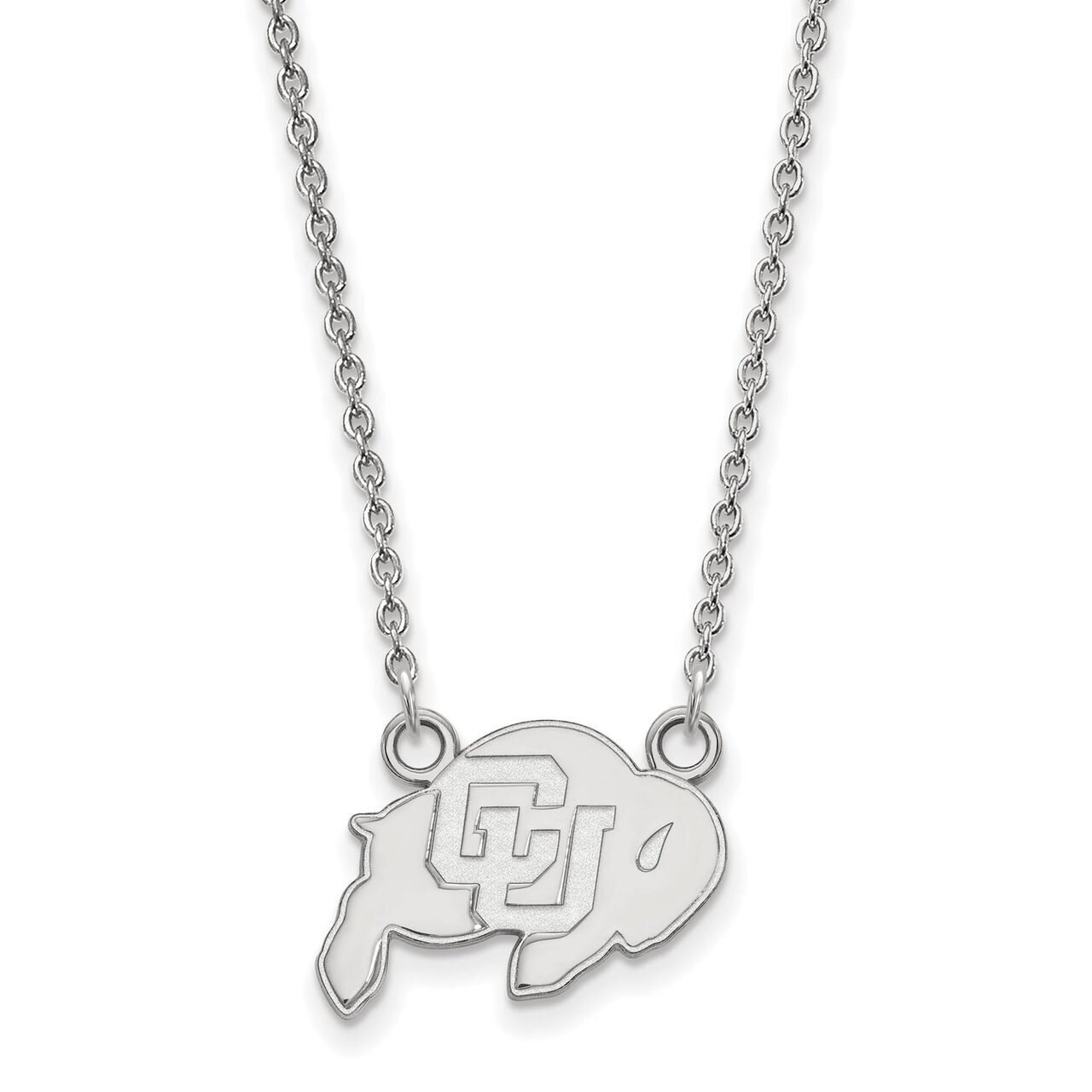 University of Colorado Small Pendant with Chain Necklace 14k White Gold 4W011UCO-18, MPN: 4W011UCO-…