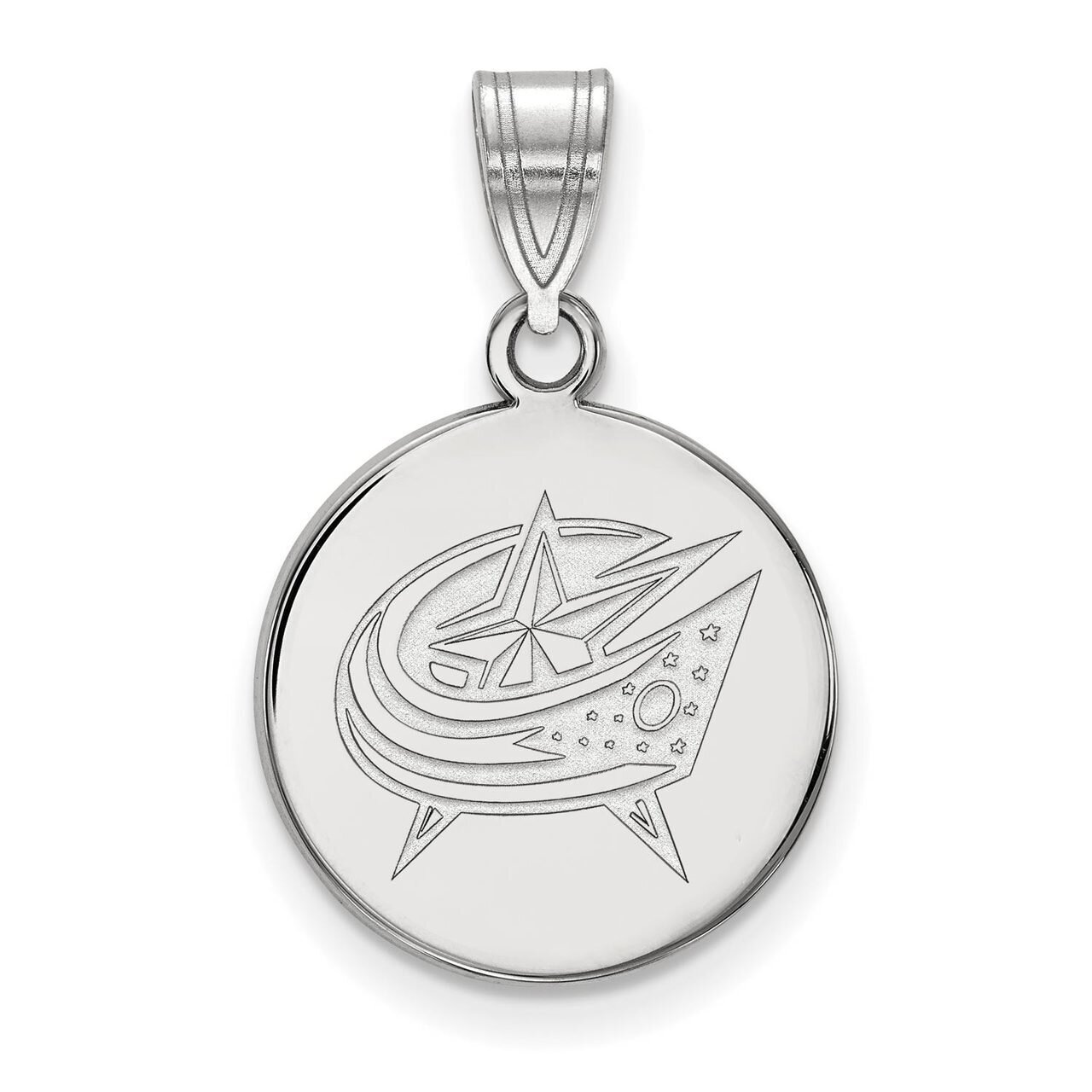 Columbus Blue Jackets Large Disc Pendant 14k White Gold 4W012BJA, MPN: 4W012BJA, 886774737263