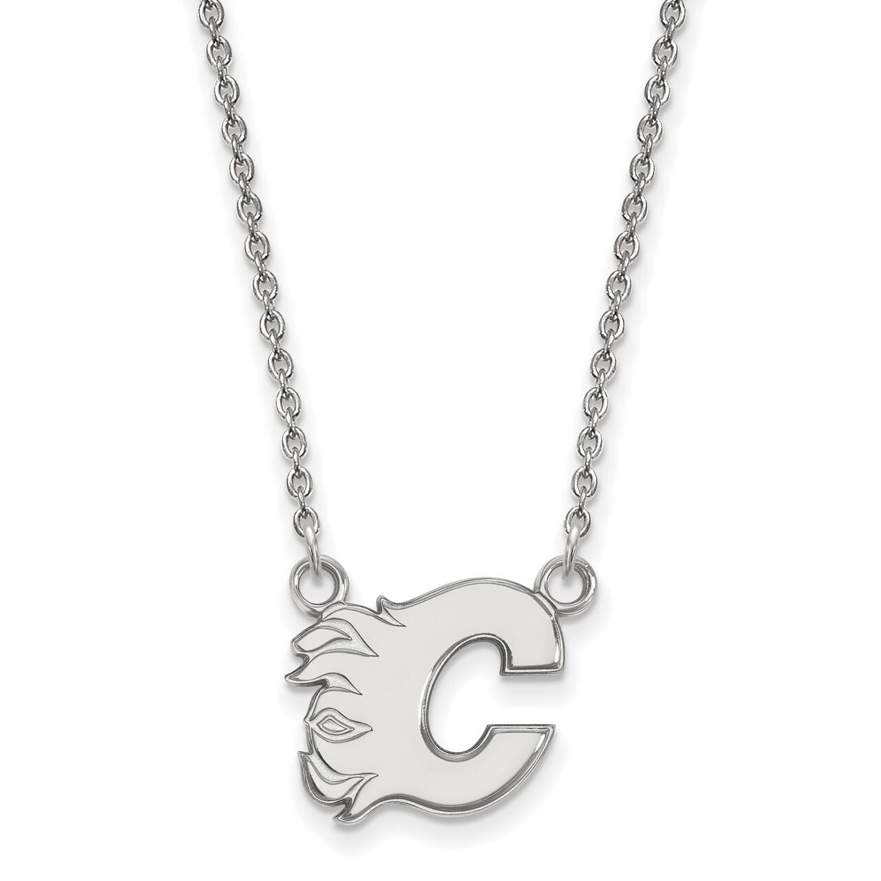 Calgary Flames Small Pendant with Chain Necklace 14k White Gold 4W012FLA-18, MPN: 4W012FLA-18, 8867…