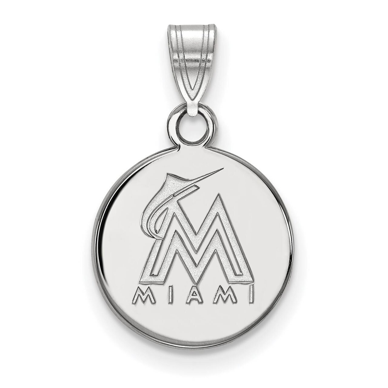 Miami Marlins Small Disc Pendant 14k White Gold 4W012MIN, MPN: 4W012MIN, 886774839288