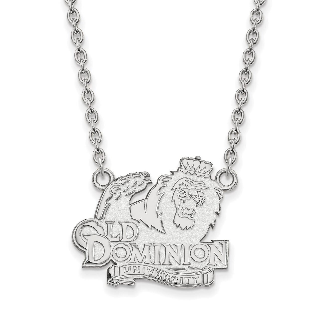 Old Dominion University Large Pendant with Chain Necklace 14k White Gold 4W012ODU-18