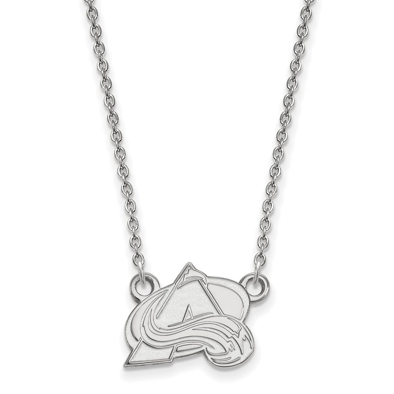 Colorado Avalanche Small Pendant with Chain Necklace 14k White Gold 4W013AVA-18