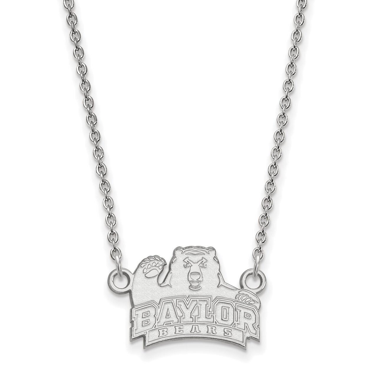 Baylor University Small Pendant with Chain Necklace 14k White Gold 4W013BU-18, MPN: 4W013BU-18, 886…