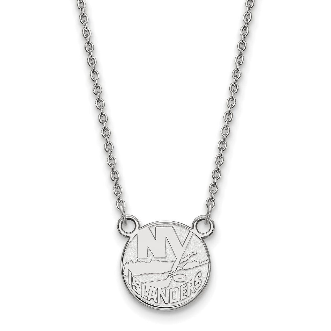 New York Islanders Small Pendant with Chain Necklace 14k White Gold 4W013ISL-18, MPN: 4W013ISL-18, …