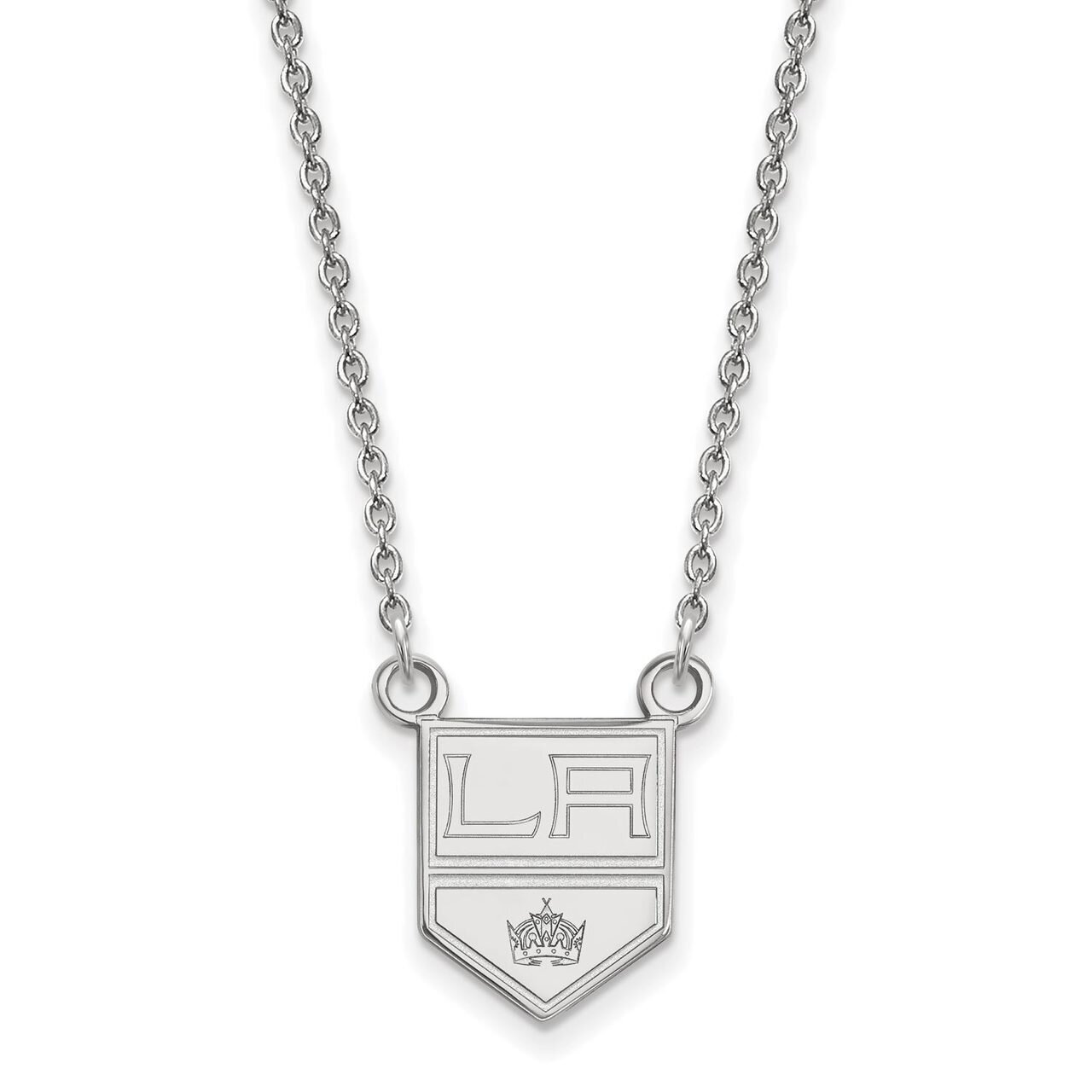 Los Angeles Kings Small Pendant with Chain Necklace 14k White Gold 4W013KIN-18