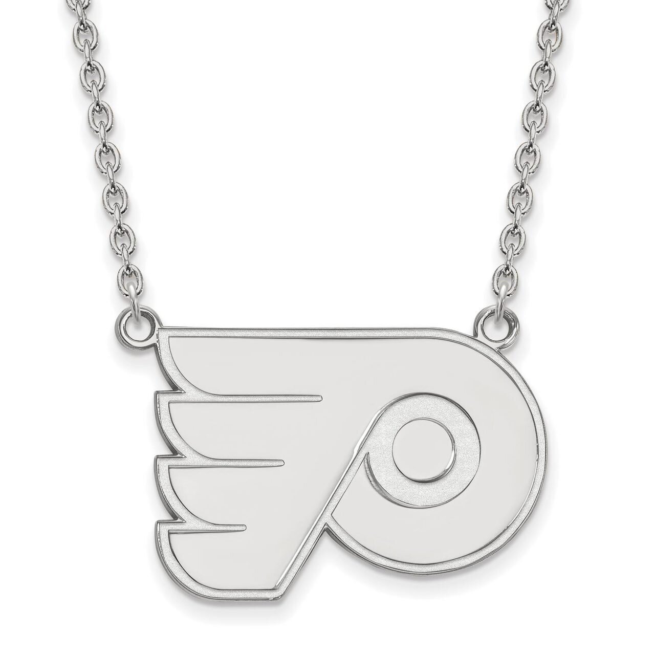 Philadelphia Flyers Large Pendant with Chain Necklace 14k White Gold 4W014FLY-18