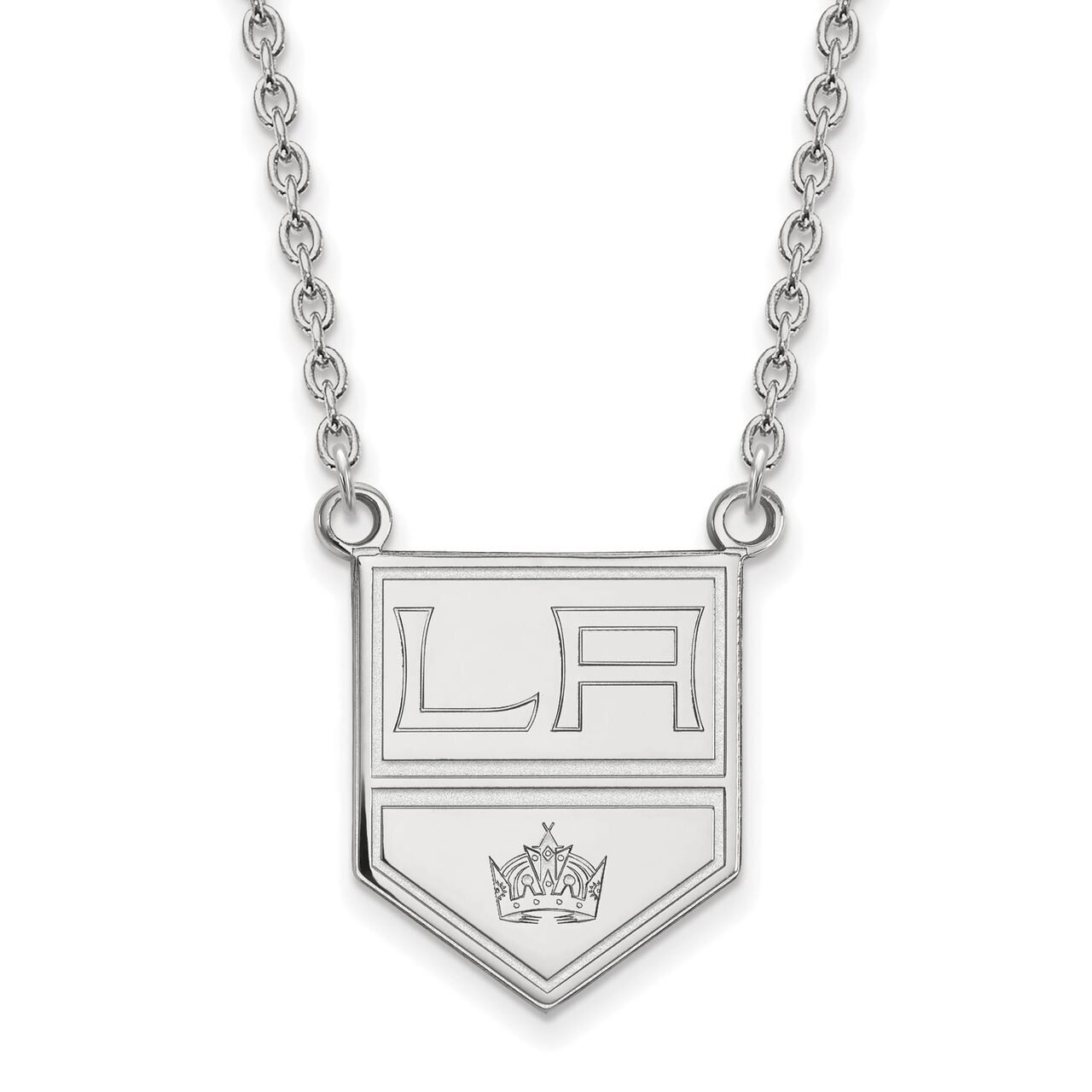 Los Angeles Kings Large Pendant with Chain Necklace 14k White Gold 4W014KIN-18, MPN: 4W014KIN-18, 8…