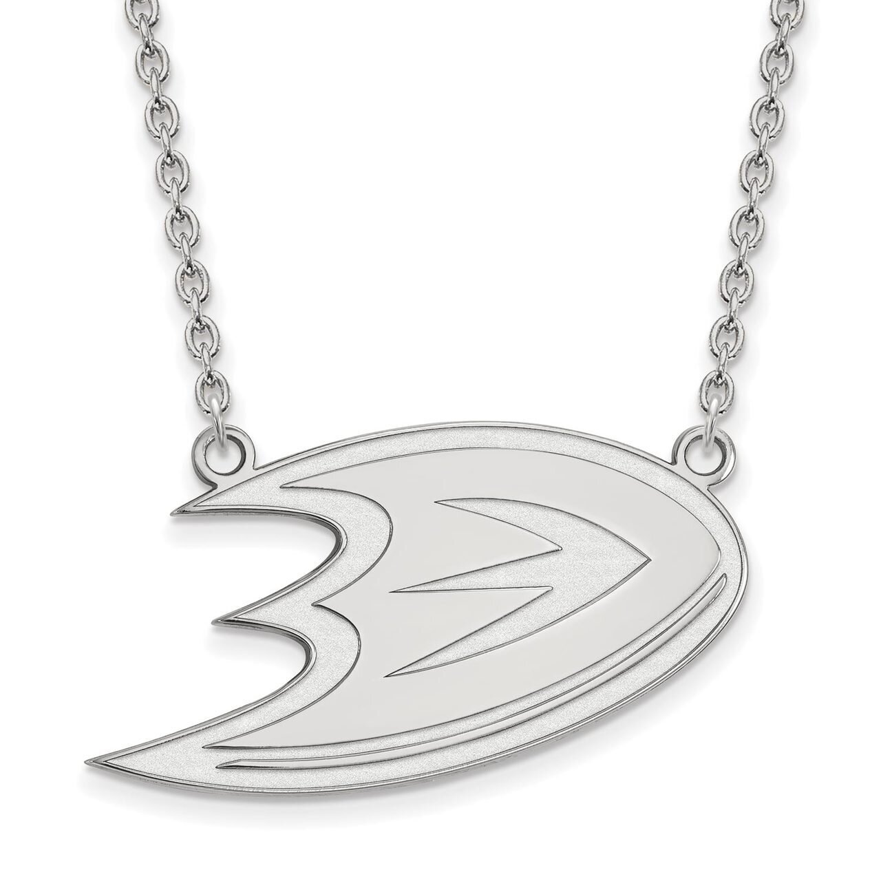 Anaheim Ducks Large Pendant with Chain Necklace 14k White Gold 4W014MDU-18