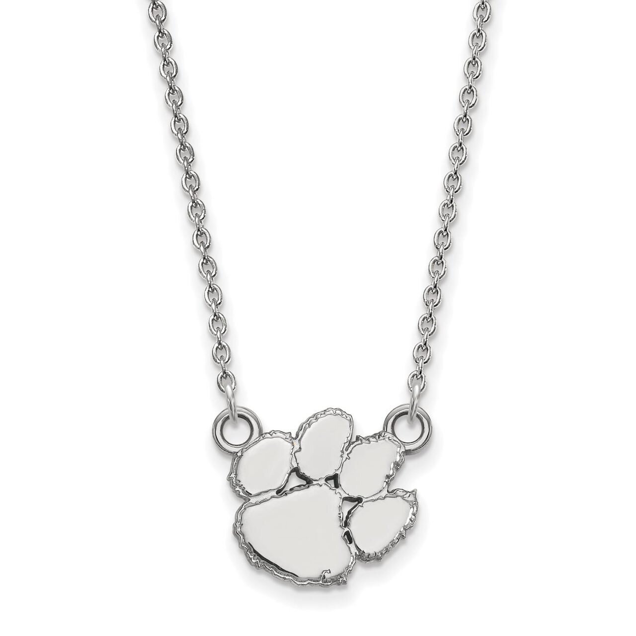 Clemson University Small Pendant with Chain Necklace 14k White Gold 4W015CU-18, MPN: 4W015CU-18, 88…