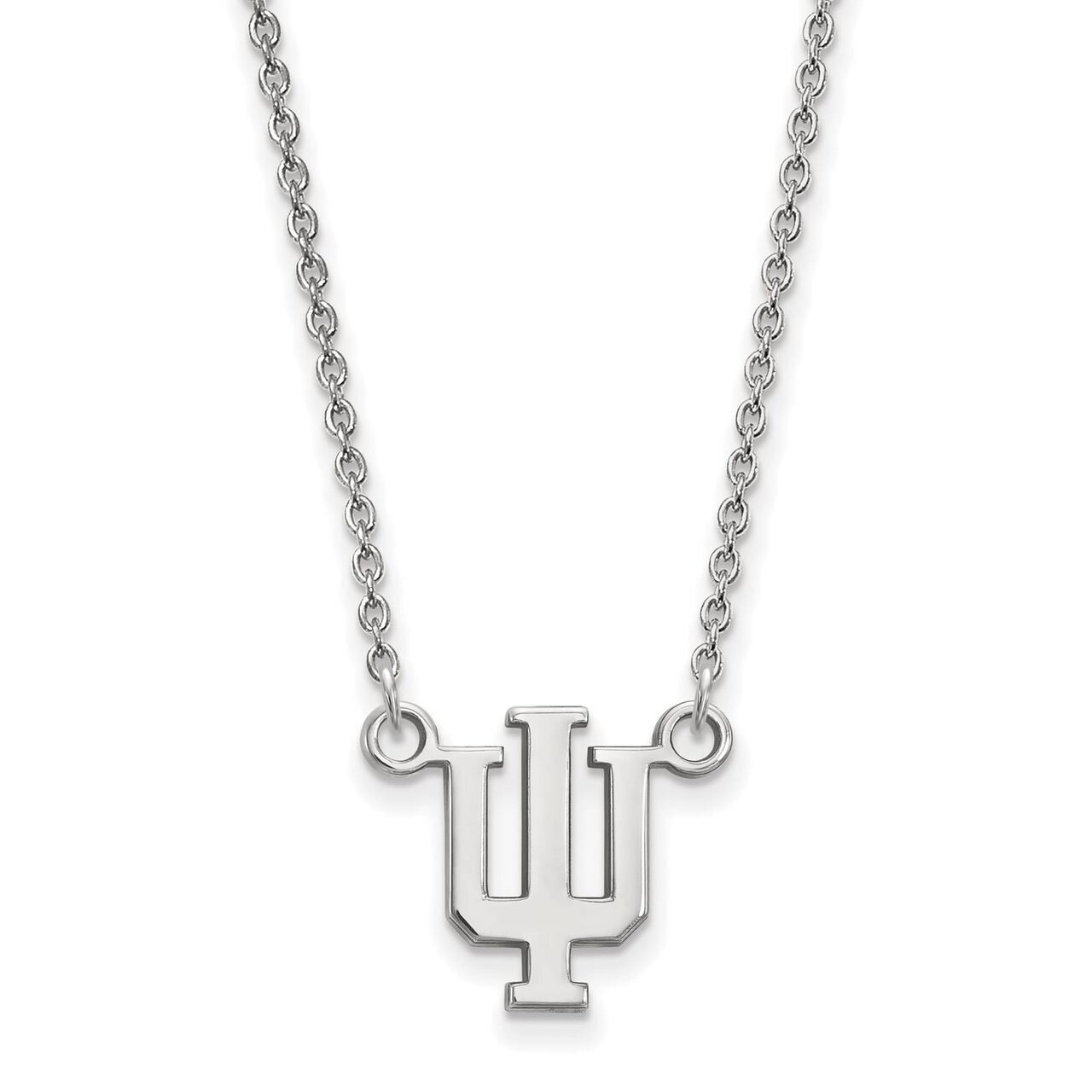 Indiana University Small Pendant with Chain Necklace 14k White Gold 4W015IU-18, MPN: 4W015IU-18, 88…