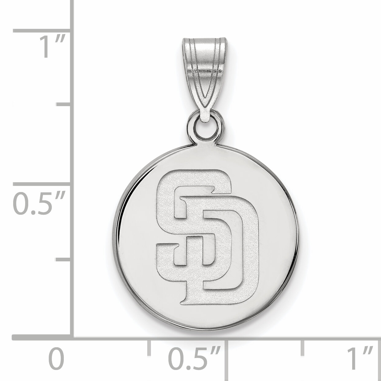 San Diego Padres Medium Disc Pendant 14k White Gold 4W015PAD, MPN: 4W015PAD, 886774840581