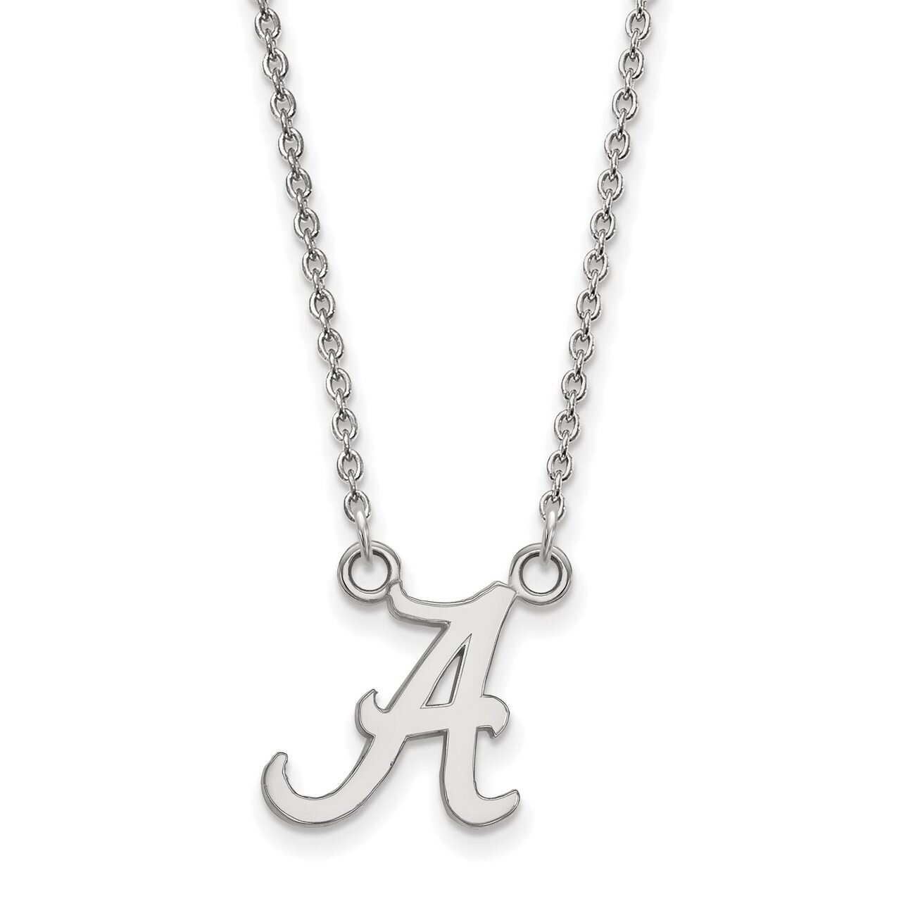 University of Alabama Small Pendant with Chain Necklace 14k White Gold 4W015UAL-18