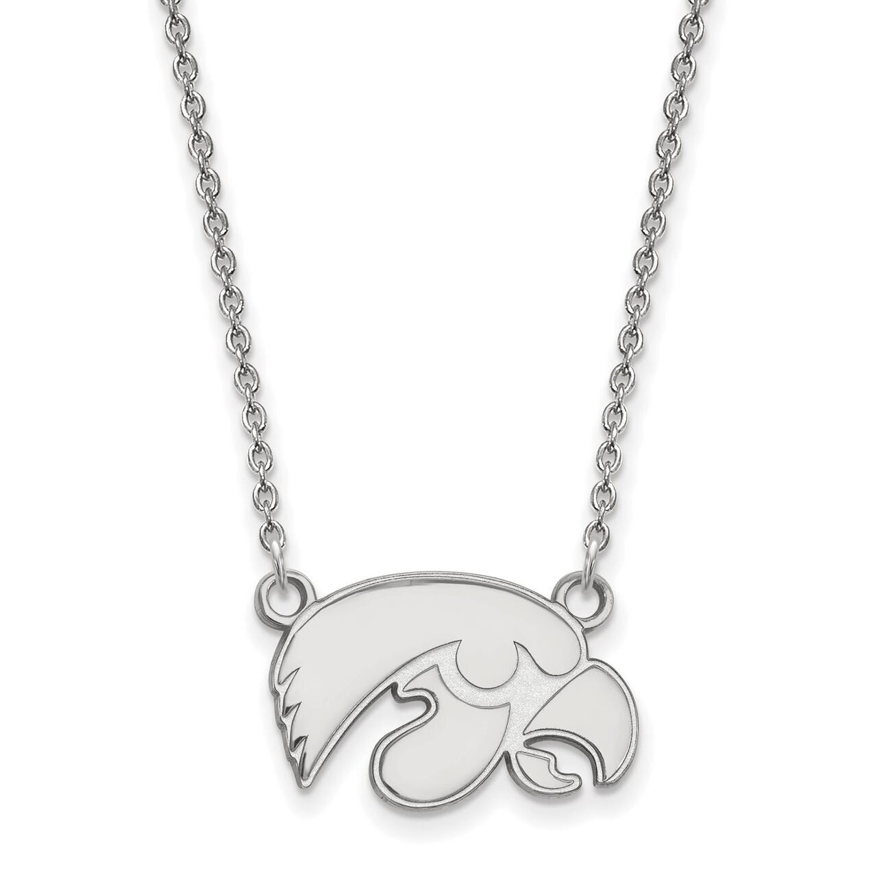University of Iowa Small Pendant with Chain Necklace 14k White Gold 4W015UIA-18, MPN: 4W015UIA-18, …