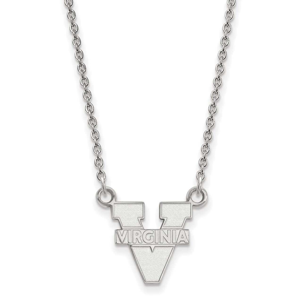 University of Virginia Small Pendant with Chain Necklace 14k White Gold 4W015UVA-18