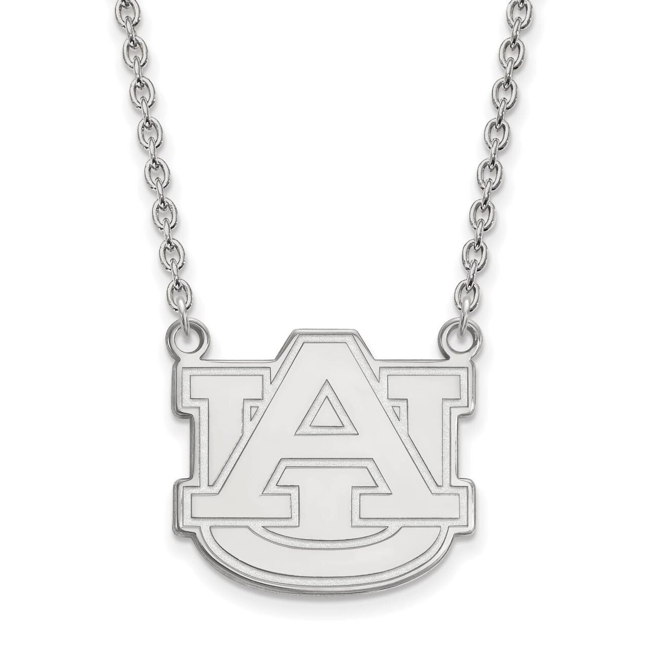 Auburn University Large Pendant with Chain Necklace 14k White Gold 4W016AU-18, MPN: 4W016AU-18, 886…
