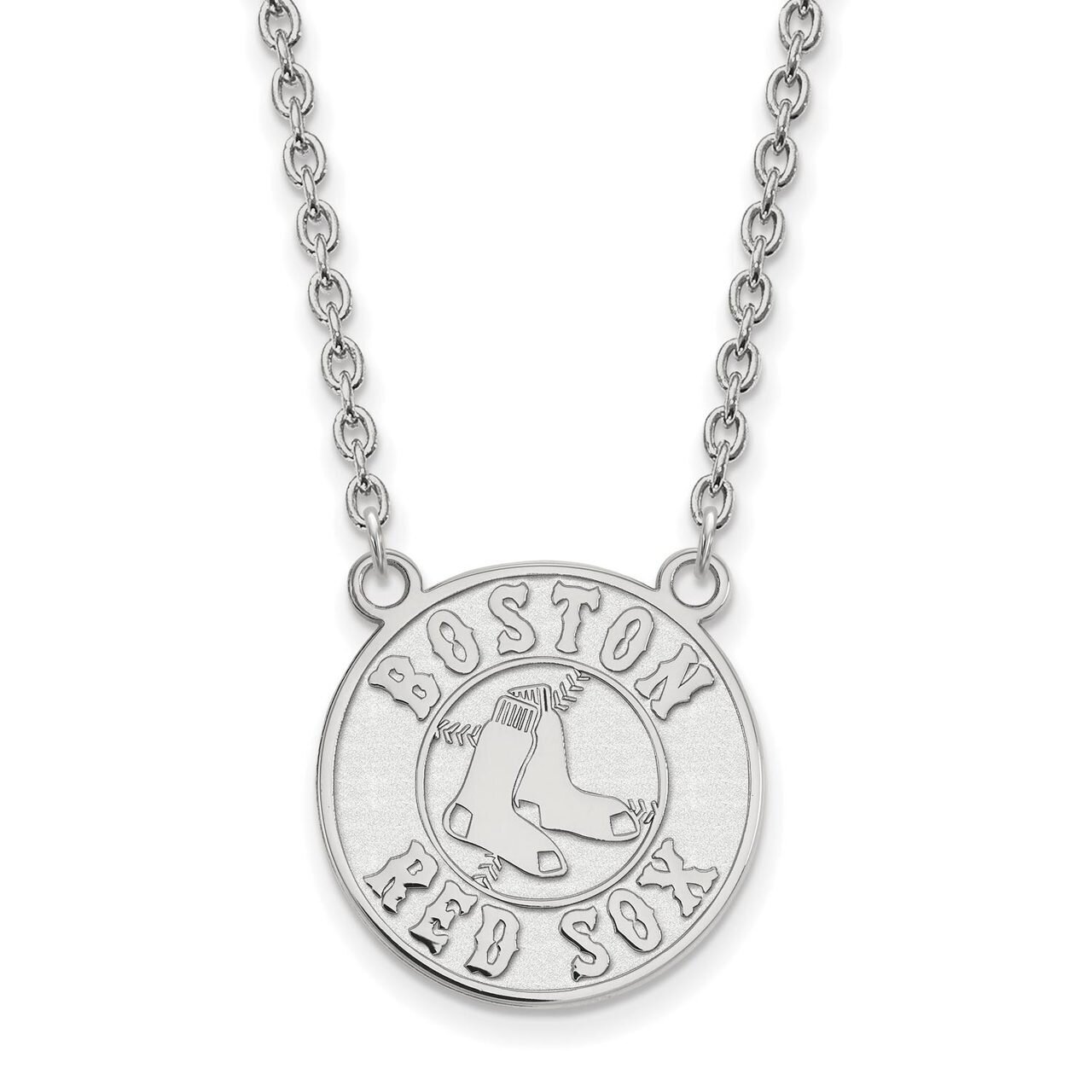 Boston Red Sox Large Pendant with Chain Necklace 14k White Gold 4W016RSO-18, MPN: 4W016RSO-18, 8867…