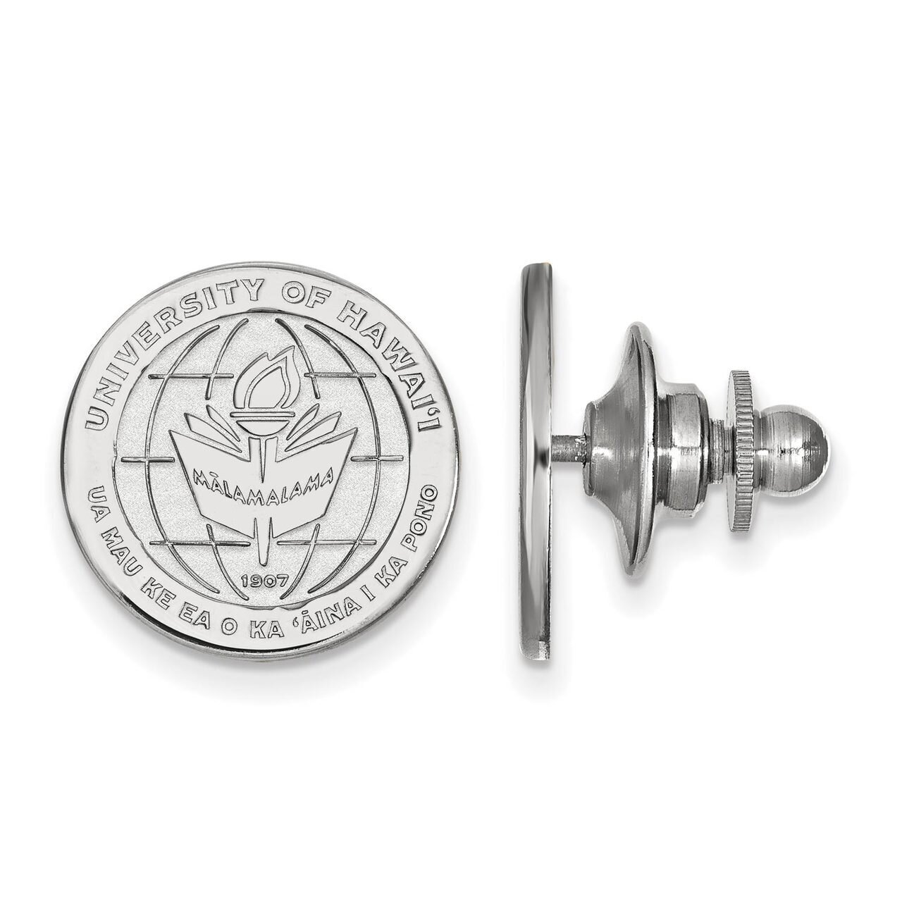The University of Hawaii Crest Lapel Pin 14k White Gold 4W016UHI, MPN: 4W016UHI, 886774841335