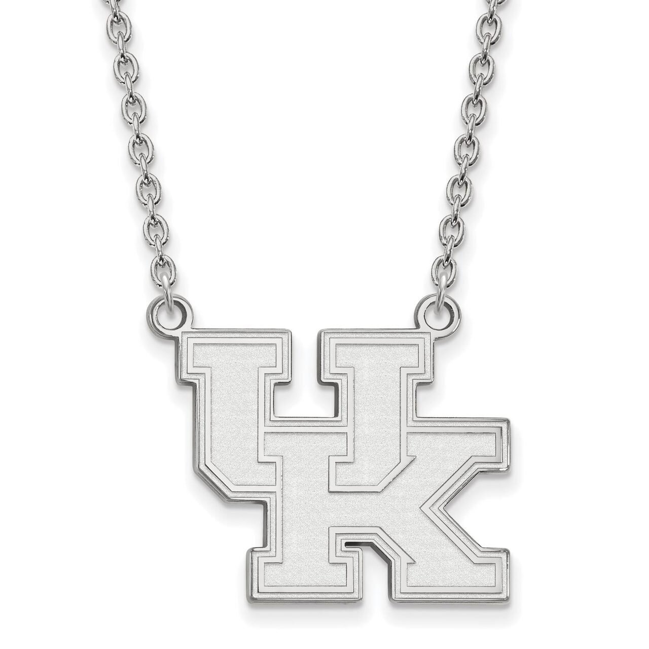 University of Kentucky Large Pendant with Chain Necklace 14k White Gold 4W016UK-18