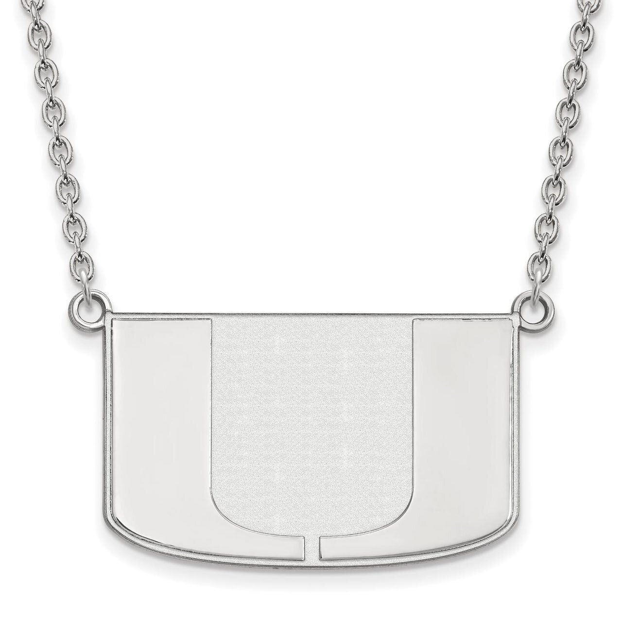 University of Miami Large Pendant with Chain Necklace 14k White Gold 4W016UMF-18, MPN: 4W016UMF-18,…