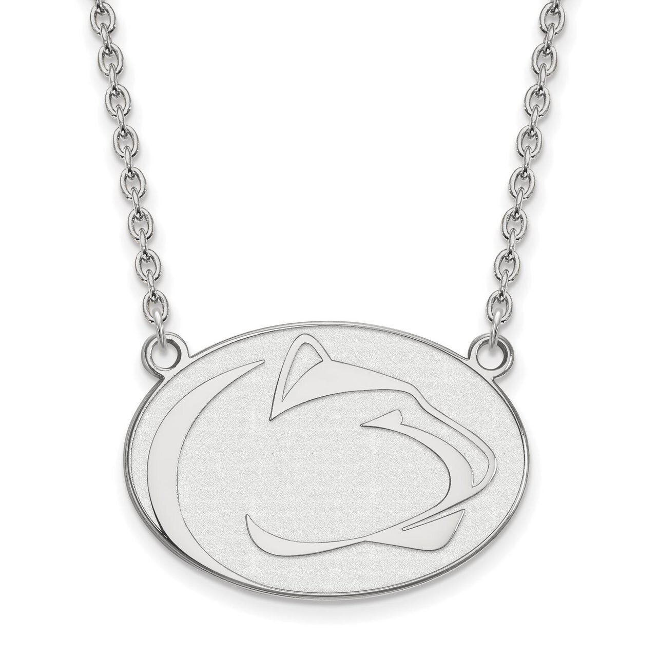 Penn State University Large Pendant with Chain Necklace 14k White Gold 4W020PSU-18
