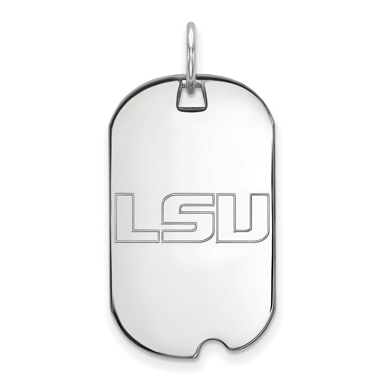 Louisiana State University Small Dog Tag 14k White Gold 4W021LSU