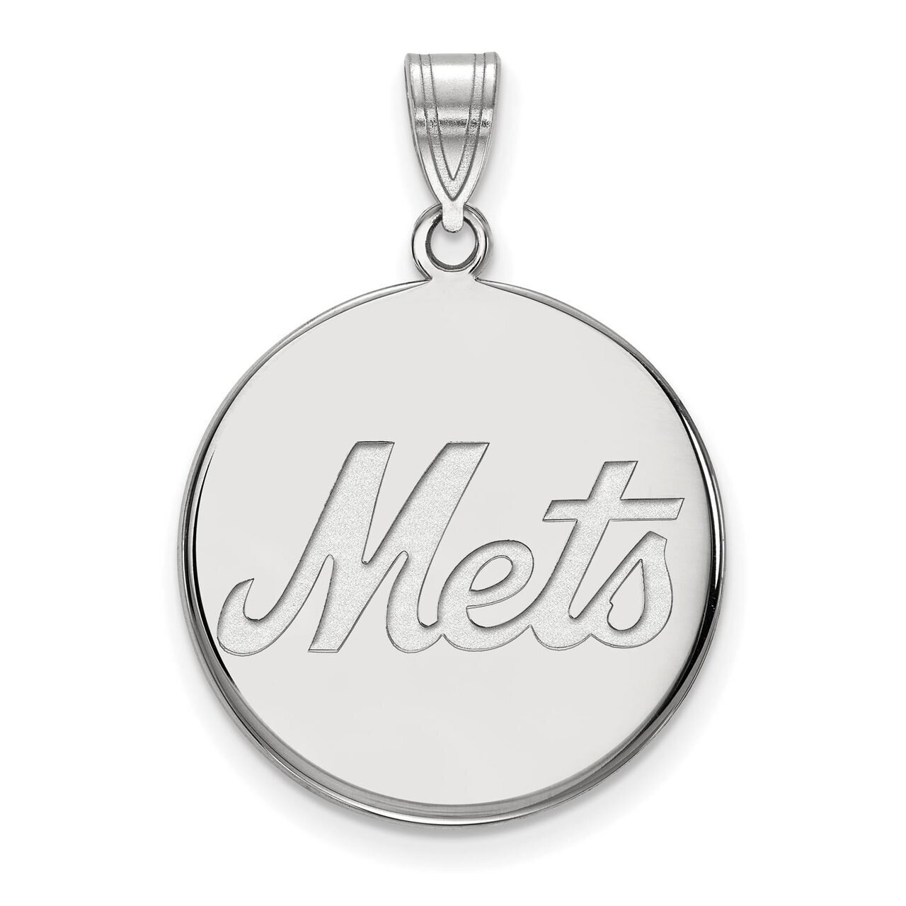 New York Mets Large Disc Pendant 14k White Gold 4W021MET